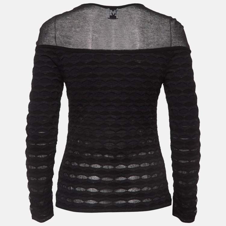 Missoni Missoni M Black Textured Knit Top Size S / US 4 / IT 40 - 2 Thumbnail