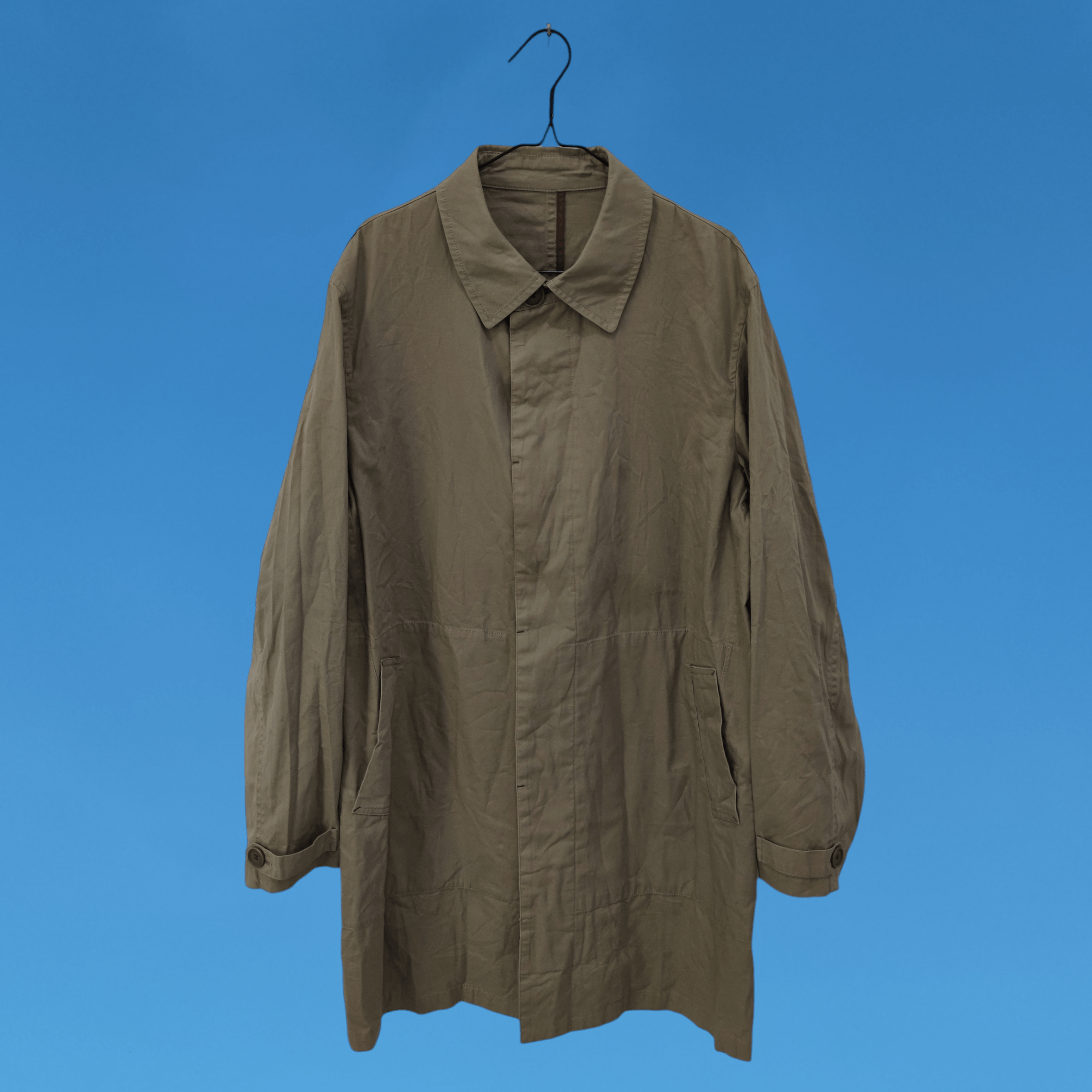 image of Yohji Yamamoto Vintage A.a.r By Yohjiyamamoto Design Studio Trench Coat in Khaki, Men's (Size XL)