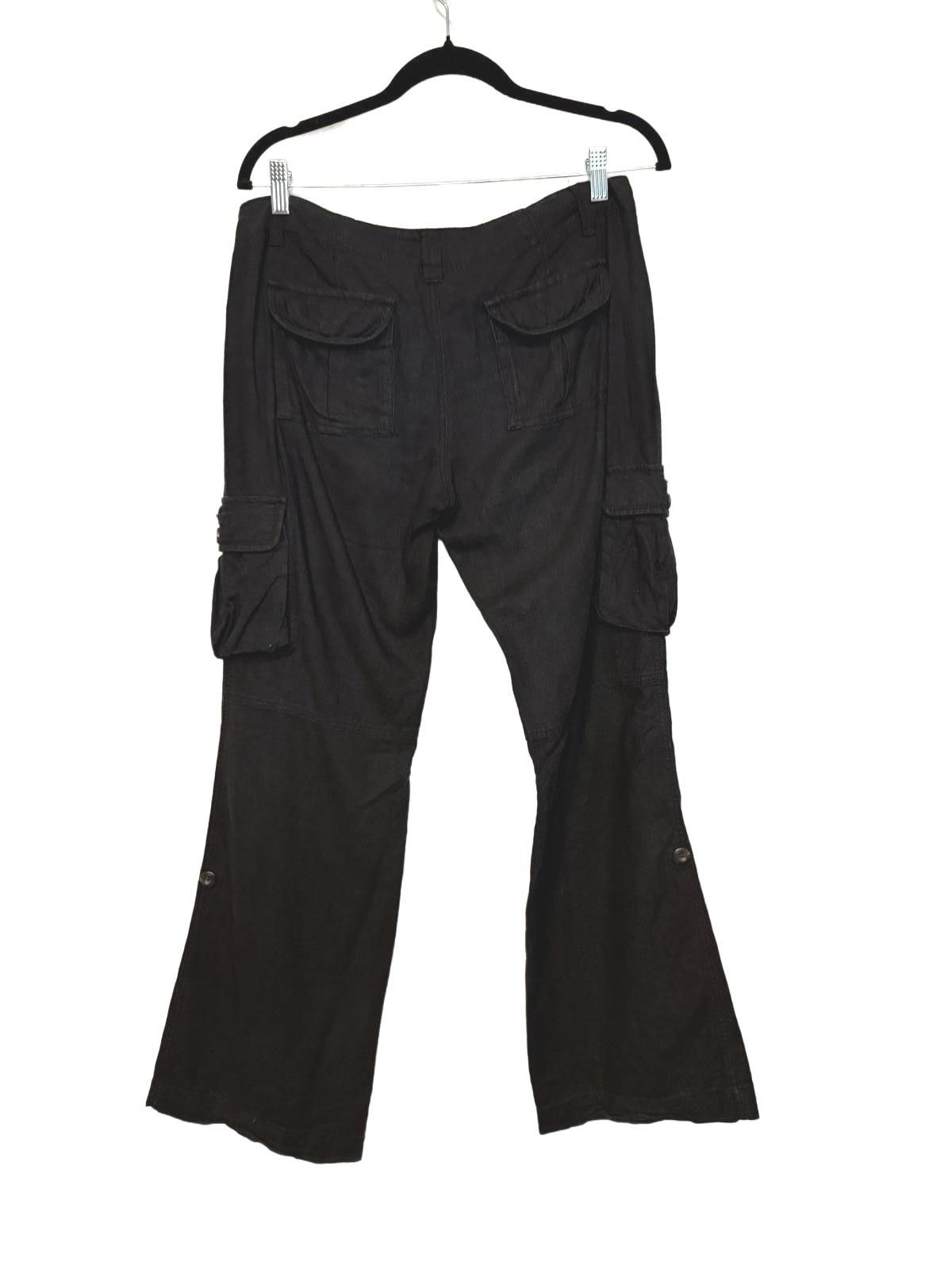 Designer Y2K Soft Grunge Black linen cargo pants women’s size 6. Size 28" / US 6 / IT 42 - 4 Thumbnail