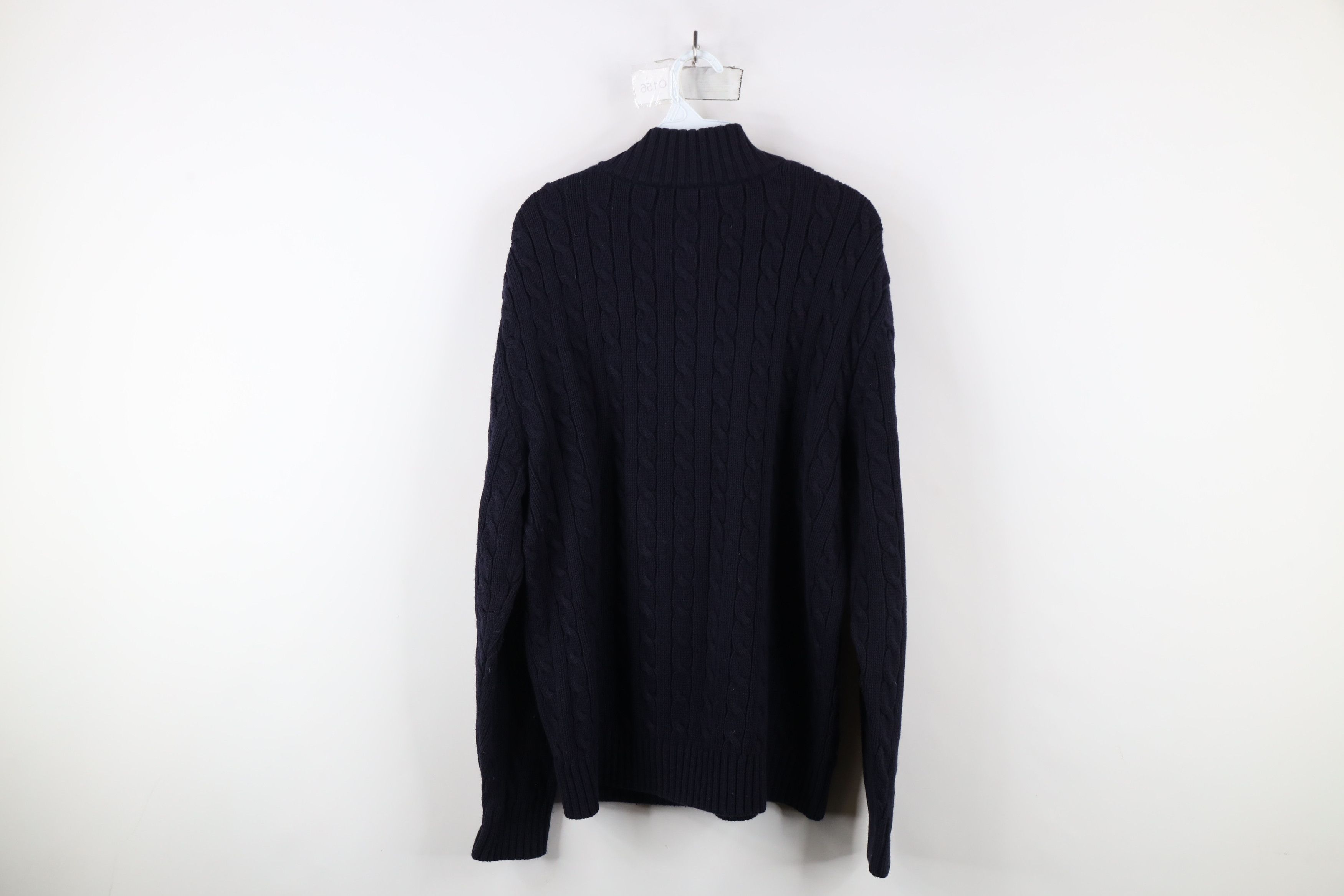 Lands' End × Vintage Vintage 90s Lands End Chunky Cable Knit Half Zip Sweater Size US L / EU 52-54 / 3 - 10 Thumbnail