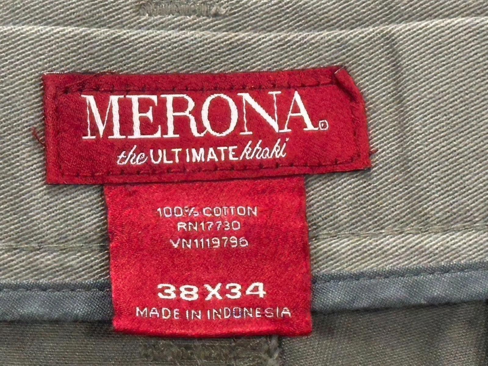 Merona Merona 100% Cotton Pleated Chinos Khaki Men's 38/34 Size US 38 / EU 54 - 3 Thumbnail