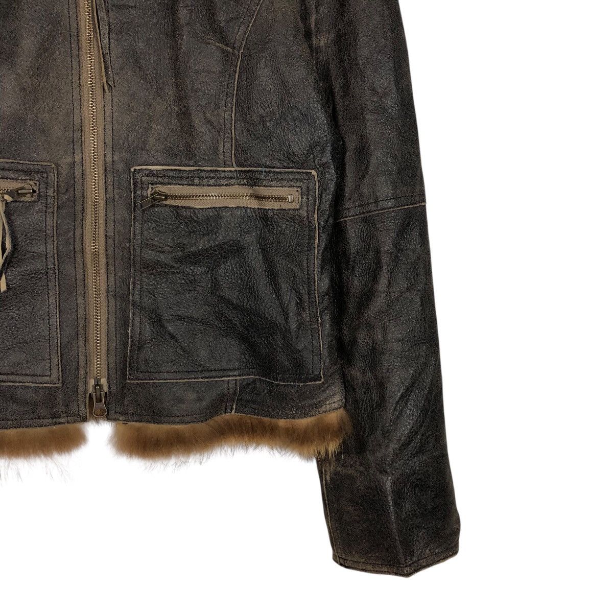 Japanese Brand Vintage Biker Leather Jacket Doney Blanket Fur Issey Miyake Size US M / EU 48-50 / 2 - 6 Thumbnail