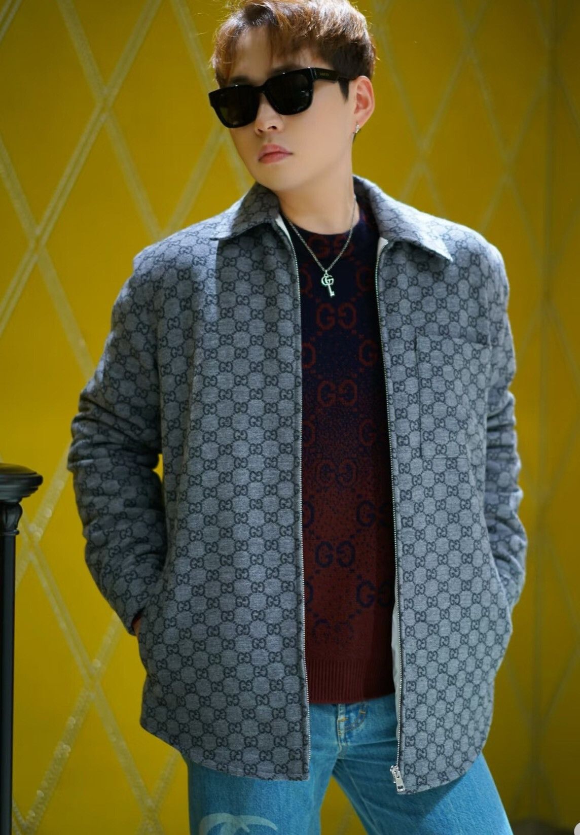 Gucci Gucci GG Gray Flannel Jacket Size US M / EU 48-50 / 2 - 1 Thumbnail