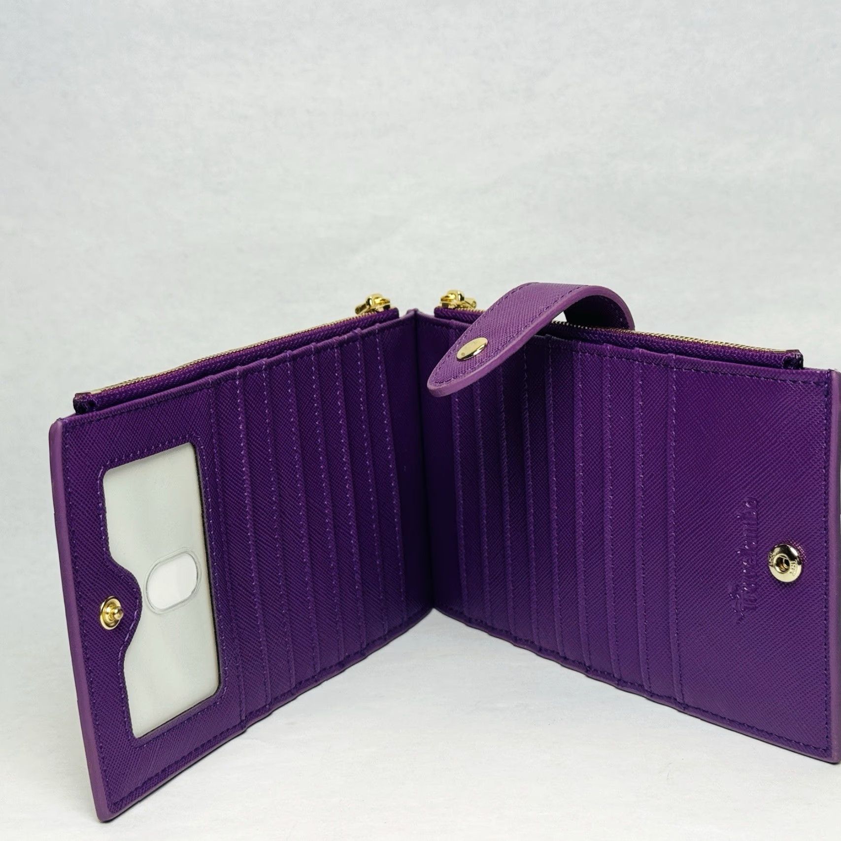 Vintage VINTAGE Travelambo Womens Purple Wallet RFID Blocking Bifold Multi Card Case Zipper Size ONE SIZE - 6 Thumbnail