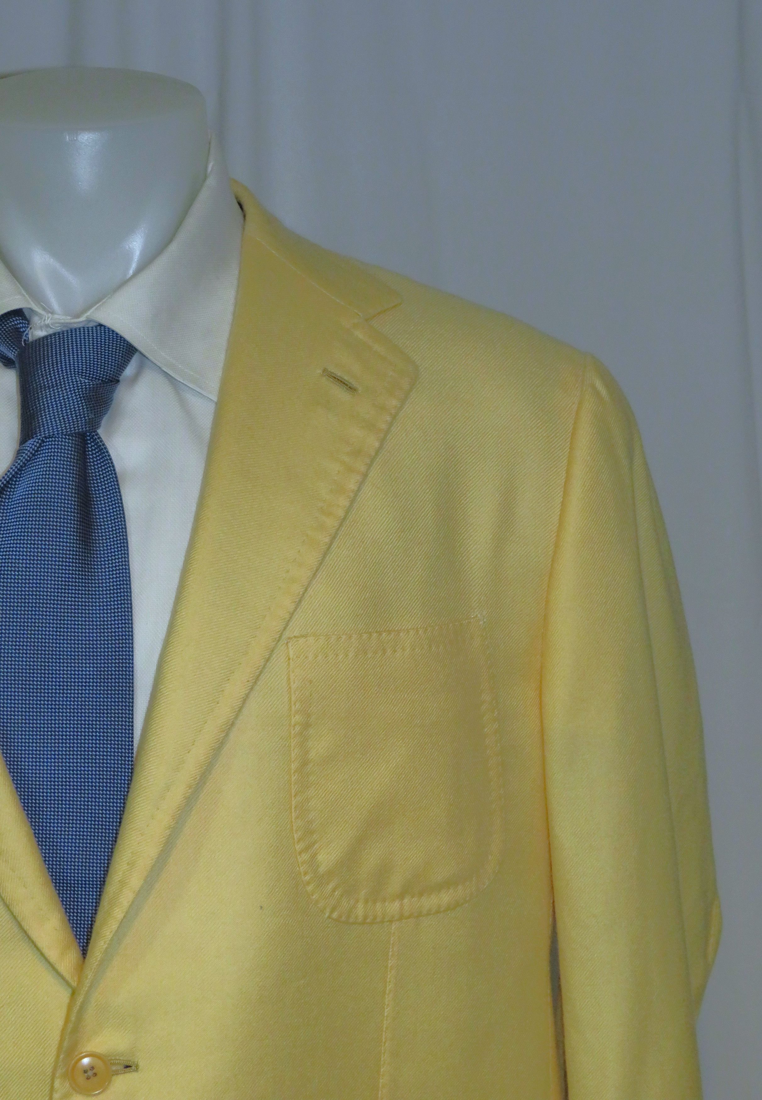 Tincati x Partenopea Bespoke Yellow Weave Cashmere Sport Coat 44L Size 44L - 3 Thumbnail