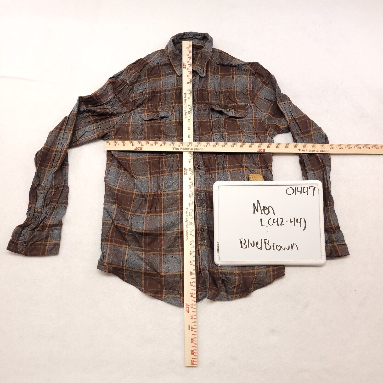 George George Casual Button Up Shirt Mens Size Large L Blue Brown Size US L / EU 52-54 / 3 - 6 Thumbnail