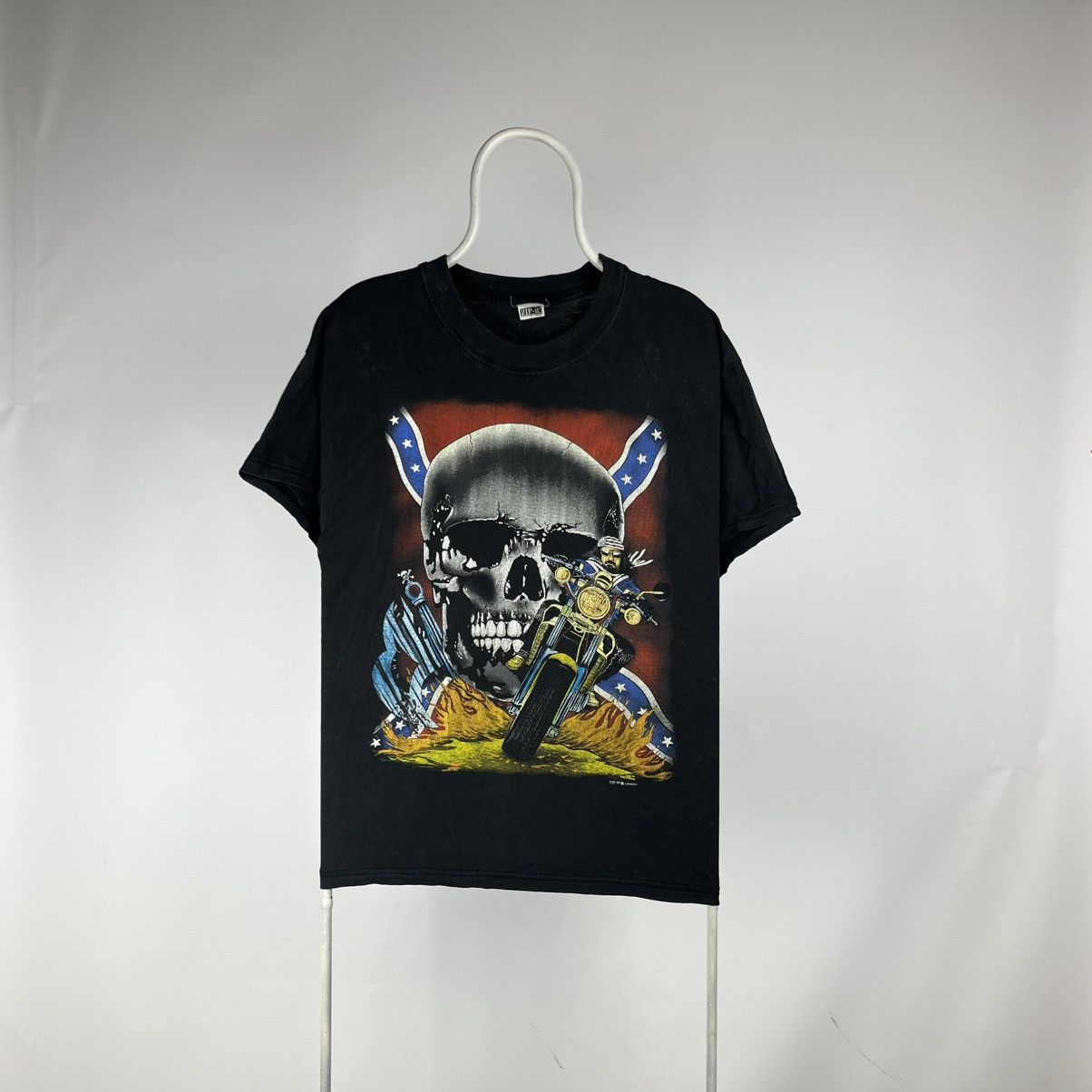 Band Tees Vintage Zip It London Biker Motorcycle Skull USA Flag Boxy Size US L / EU 52-54 / 3 - 1 Thumbnail