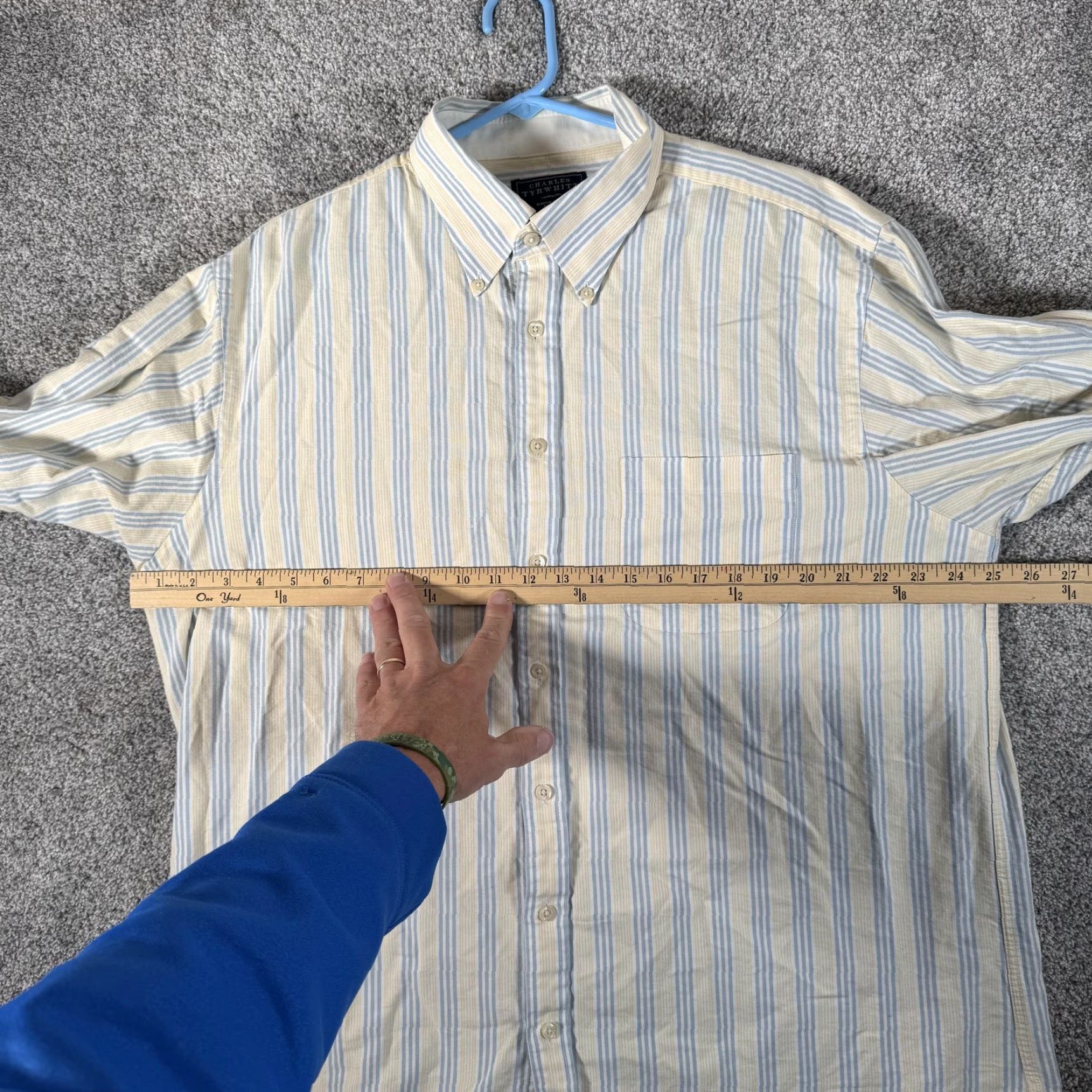 Charles Tyrwhitt Charles Tyrwhitt Shirt XL Multicolor Striped Oxford Weave Button-Down Mens Long Sleeve Size US XL / EU 56 / 4 - 3 Thumbnail