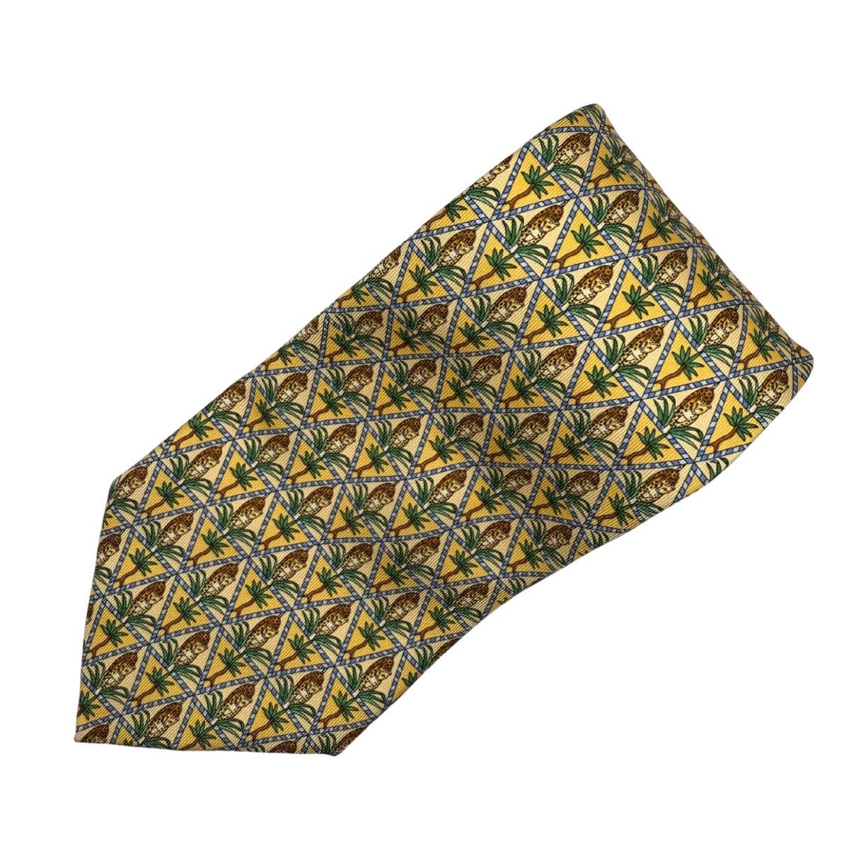 Salvatore Ferragamo Salvatore Ferragamo Silk Tie,Yellow, Made in Italy, Like New Size ONE SIZE - 2 Thumbnail