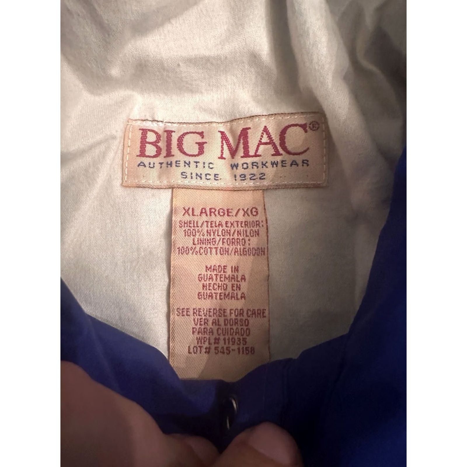 Vintage VINTAGE M & M WINDJACKET XL Blue Nylon Windbreaker Jacket Men Regular Size Coachman Winery Napa Valley Big Mac Size US XL / EU 56 / 4 - 4 Thumbnail