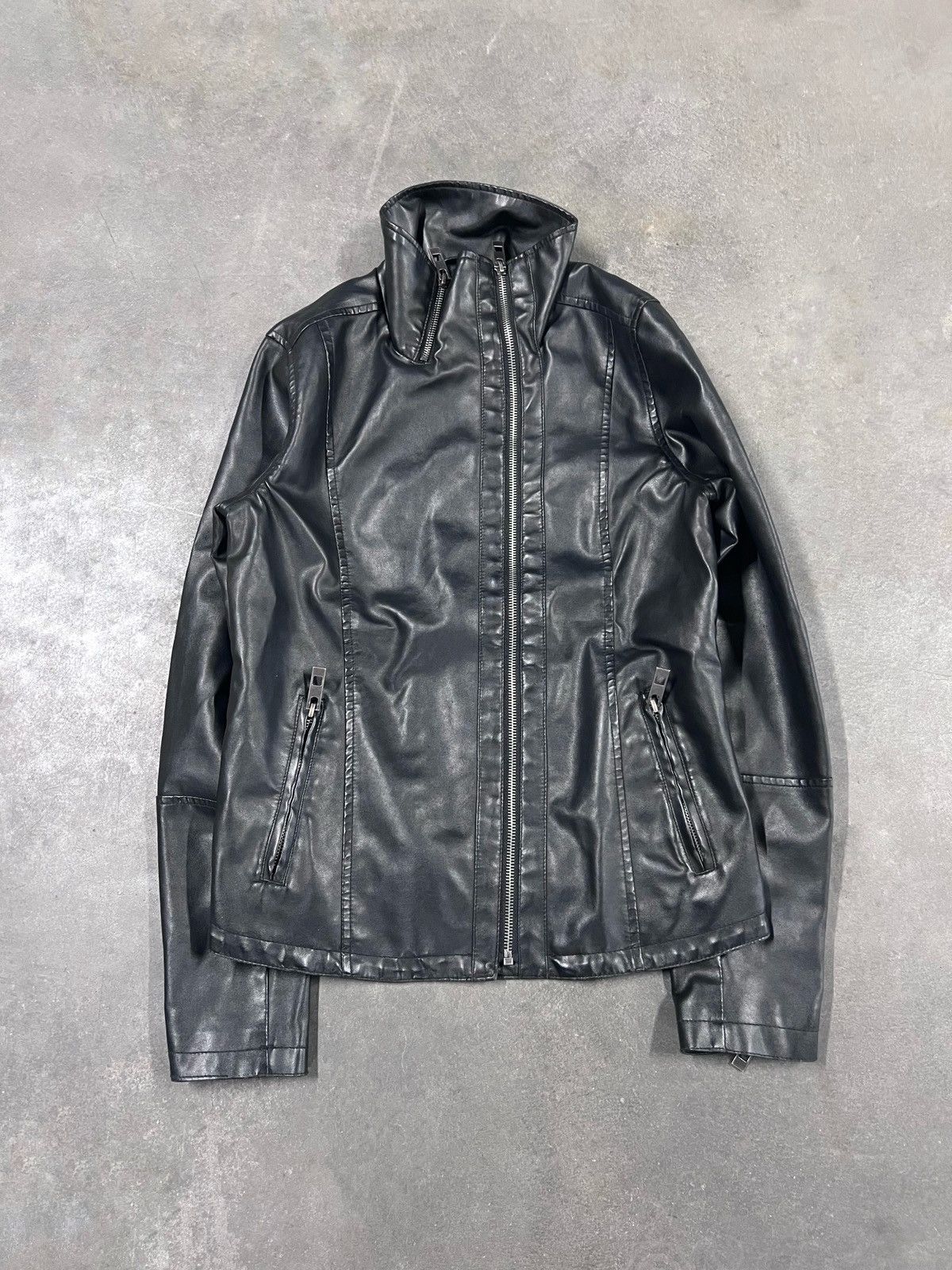 Rick Owens Asymmetrical Double Zip AvantGarde High Neck Japanese Jacket Size S / US 4 / IT 40 - 1 Thumbnail