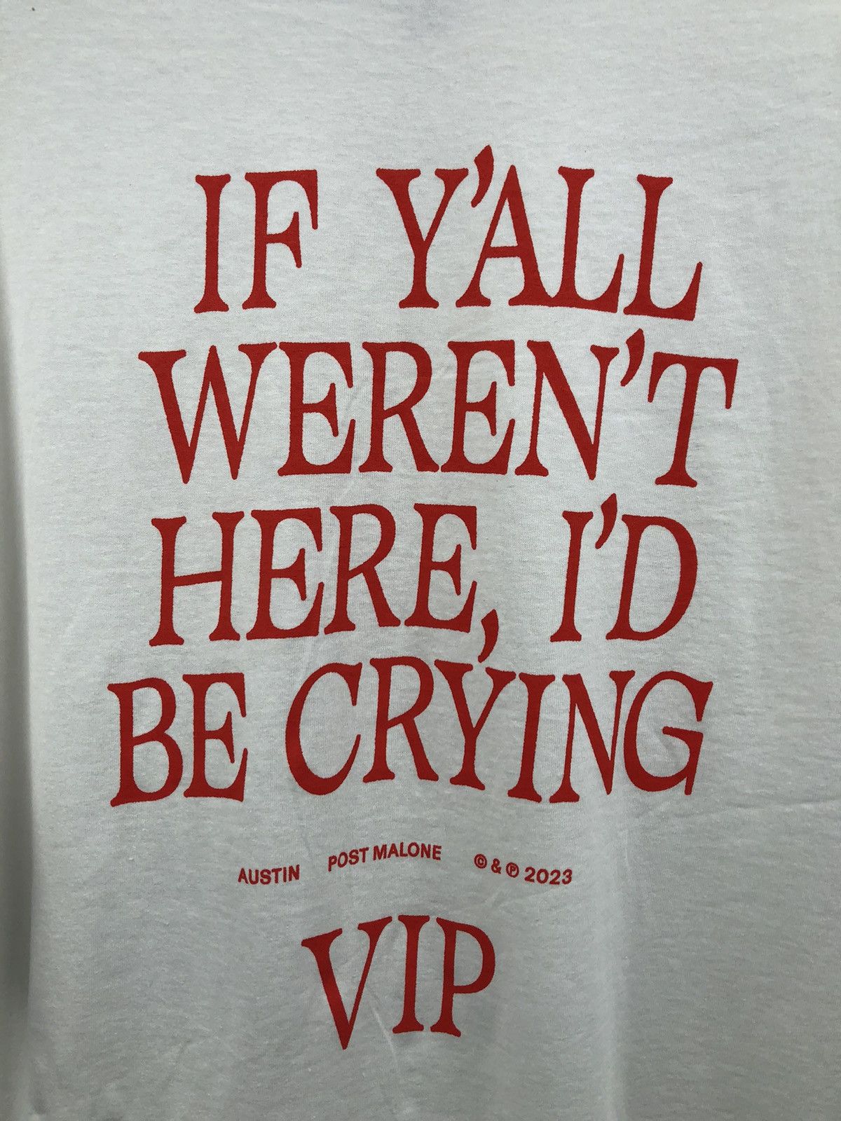 Rap Tees Post Malone 2023 VIP Austin Tour If Y’all White T-Shirt 2XL Size US XXL / EU 58 / 5 - 6 Thumbnail