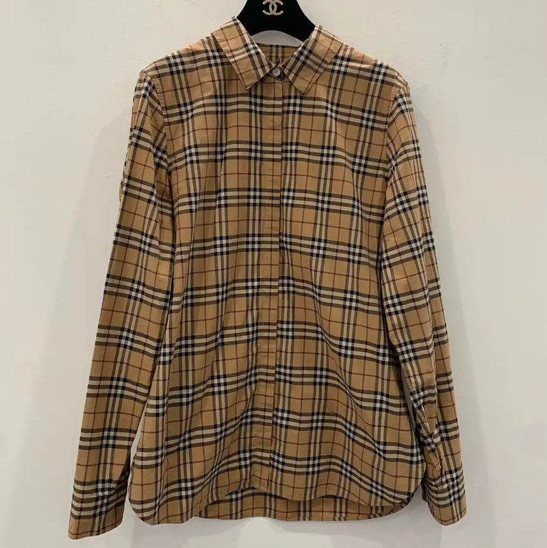 Burberry Burberry Brown Cotton Men's Shirt Size US M / EU 48-50 / 2 - 1 Thumbnail