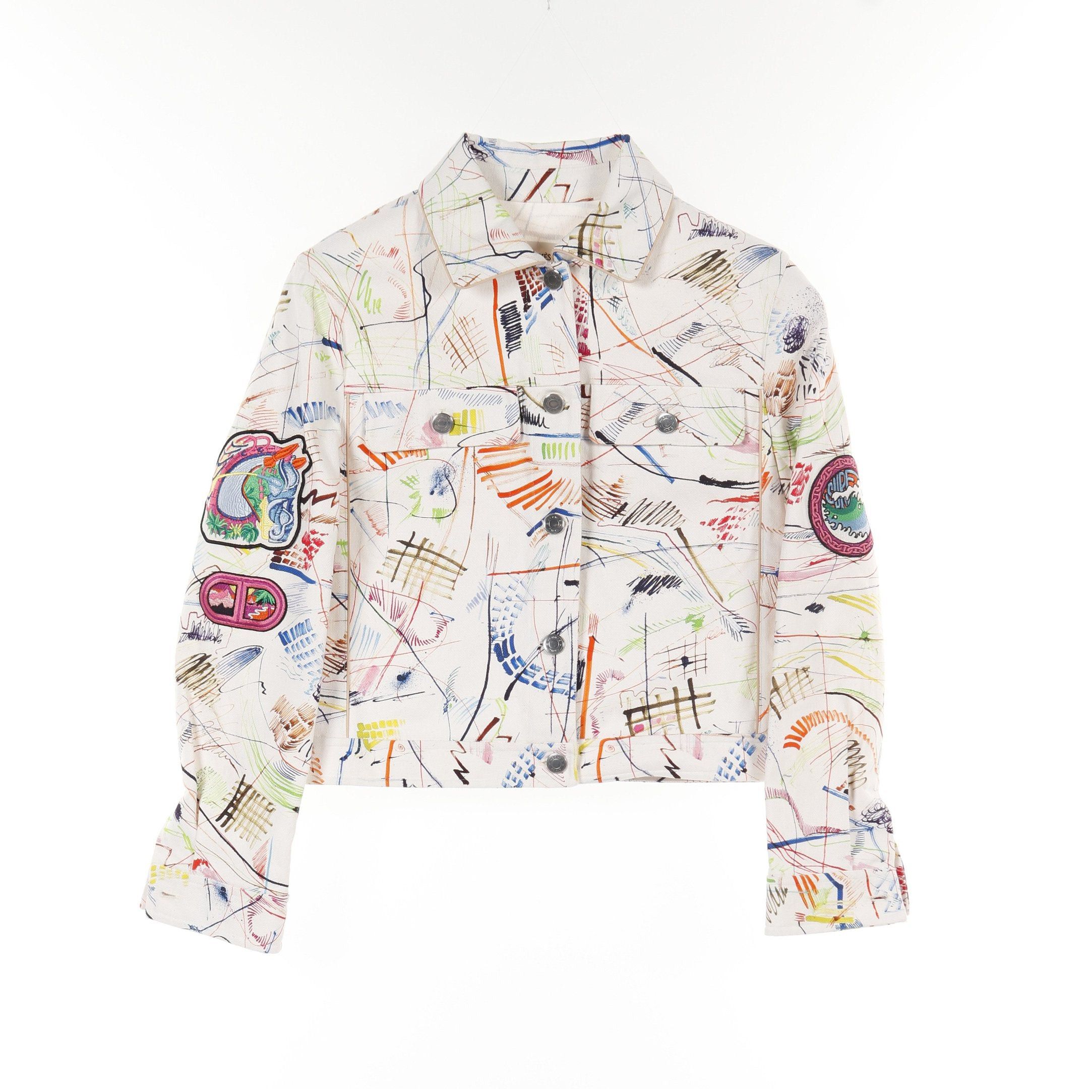 Hermes Hermes Chevaloscope Jacket Cotton White Multicolor Size ONE SIZE - 1 Thumbnail