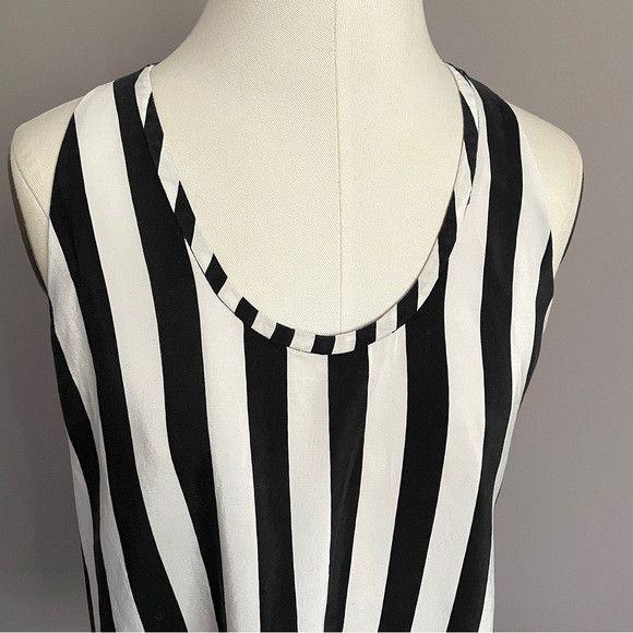 Bcbgmaxazria BCBG B&W Dana Striped Silk Halter Top - Large Size L / US 10 / IT 46 - 4 Thumbnail