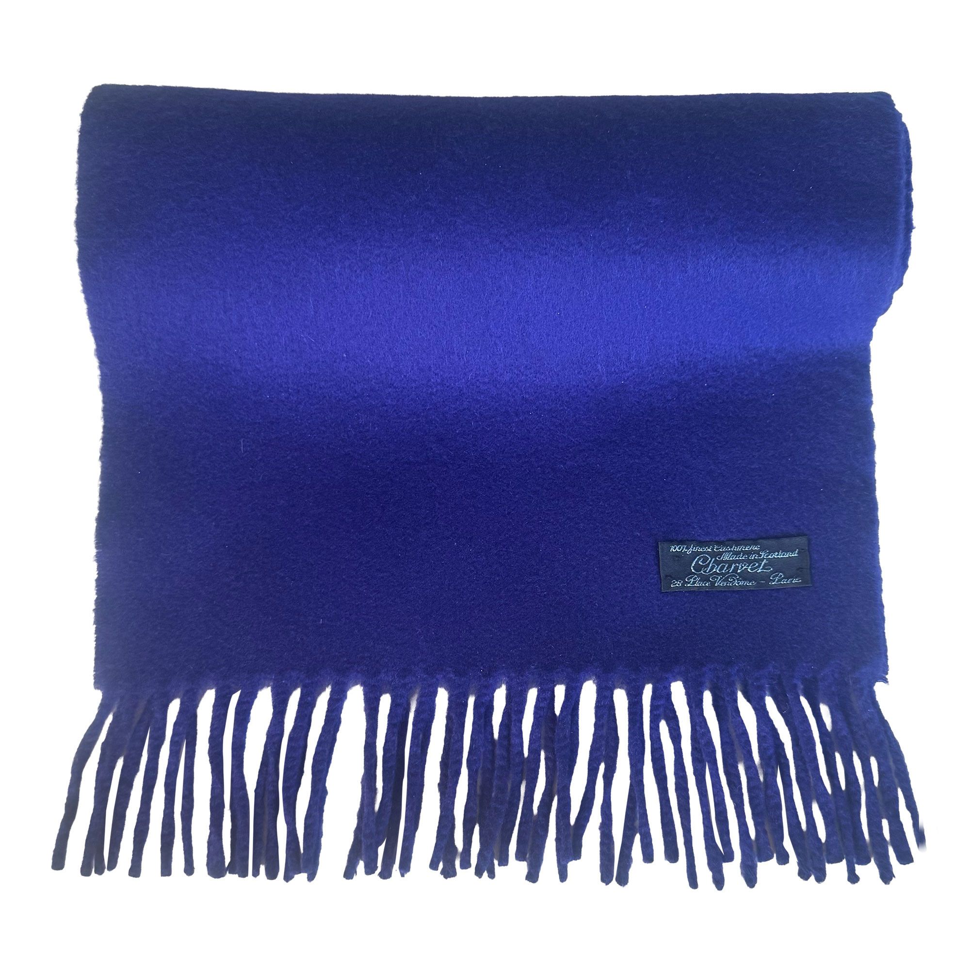 Charvet Charvet Paris 100% Cashmere Scarf Cobalt Blue Size ONE SIZE - 2 Thumbnail