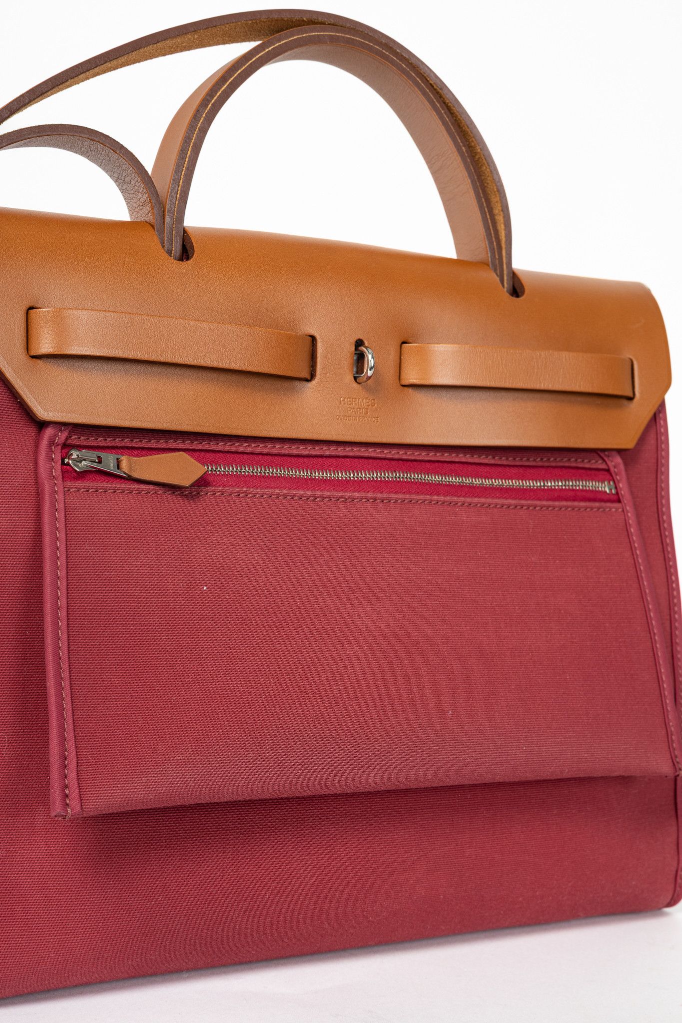 Hermes Hermes Herbag 31 Red Toile & Vache Hunter Satchel Size ONE SIZE - 9 Thumbnail