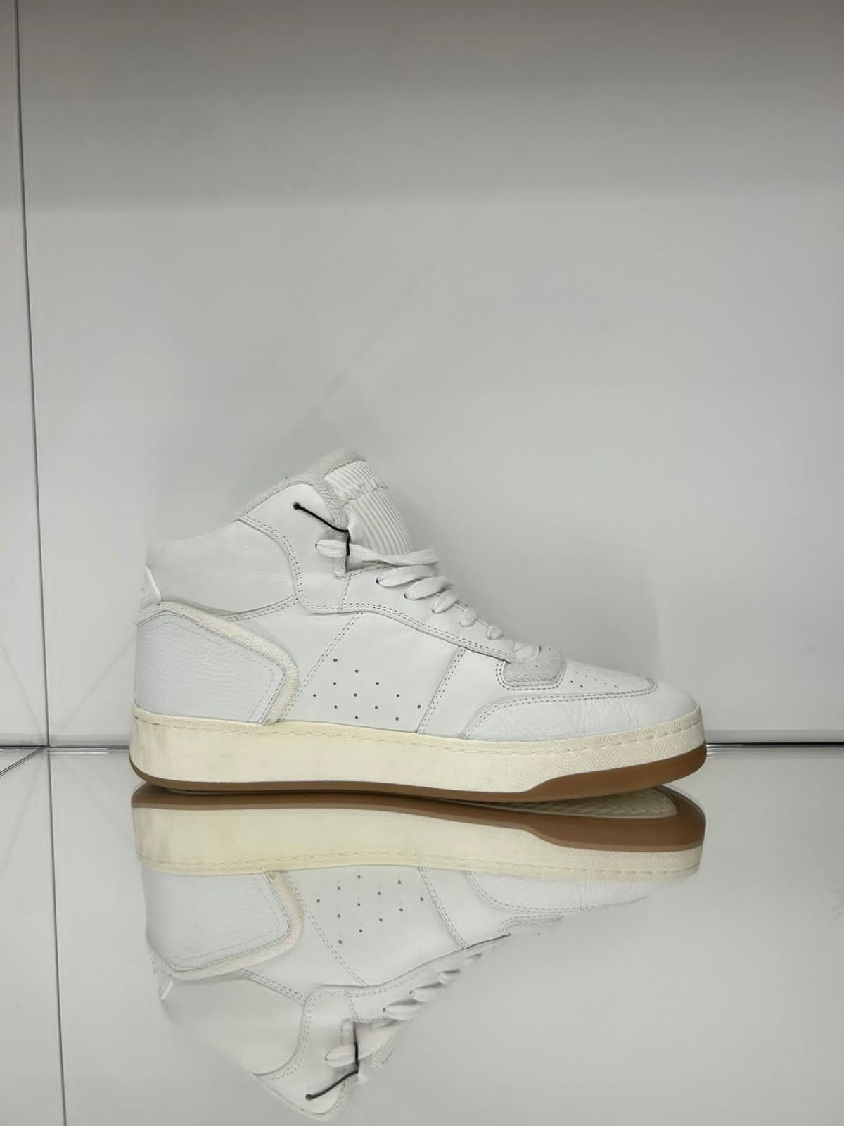 Saint Laurent Paris mid-top laced sneakers featuring perforated leather Size US 12 / EU 45 - 1 Thumbnail