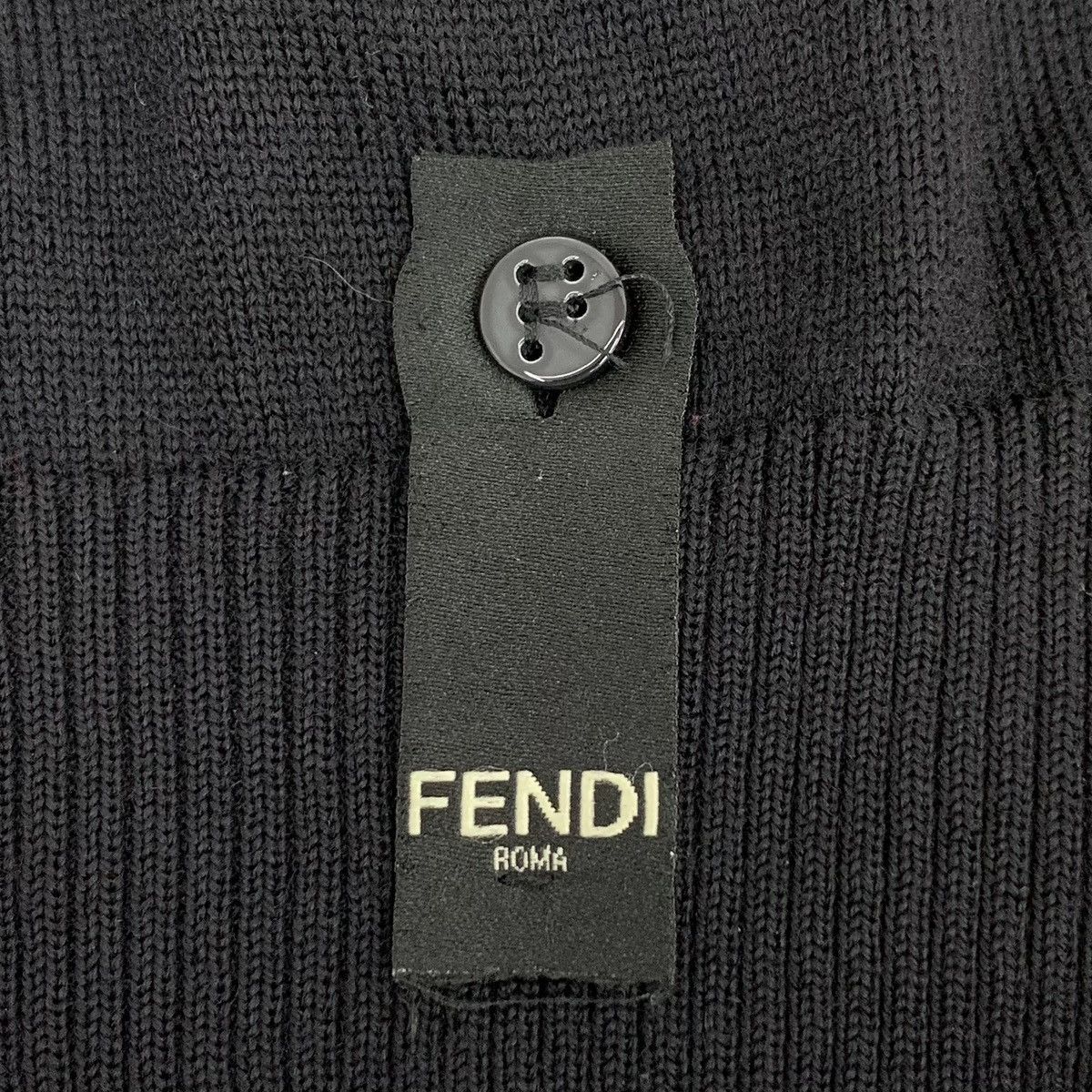 Fendi Fendi Black Double F Logo Long Sleeve Knit Sweater K26WX Size US L / EU 52-54 / 3 - 5 Thumbnail