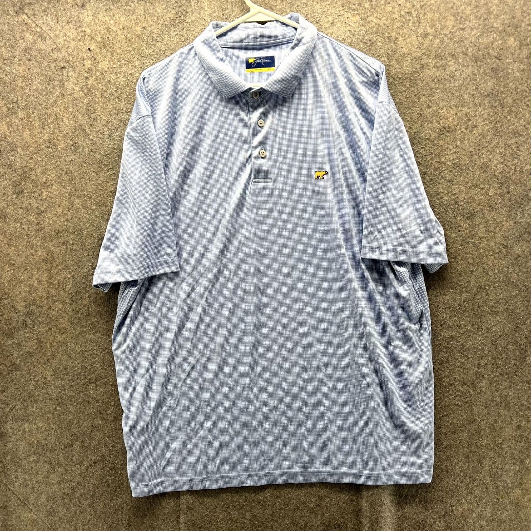 Vintage Jack Nicklaus Polo Shirt Mens XL Light Blue Check Golf Performance Short Sleeve Size US XL / EU 56 / 4 - 2 Thumbnail