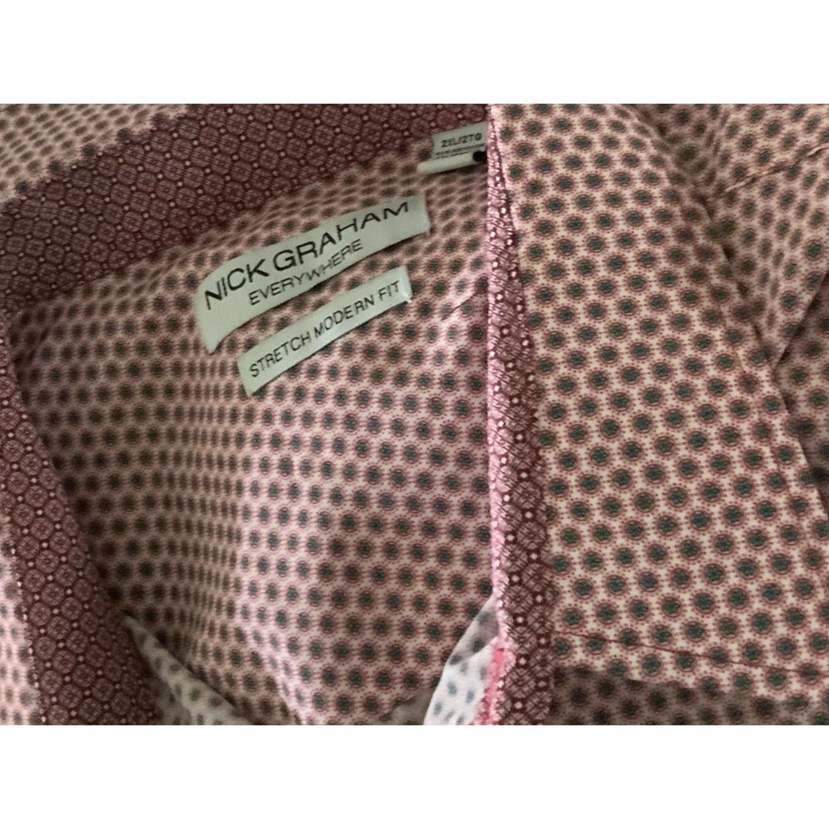 Designer Nick Graham Stretch Modern Fit Long Sleeve Shirt 2XL Size US XXL / EU 58 / 5 - 5 Thumbnail