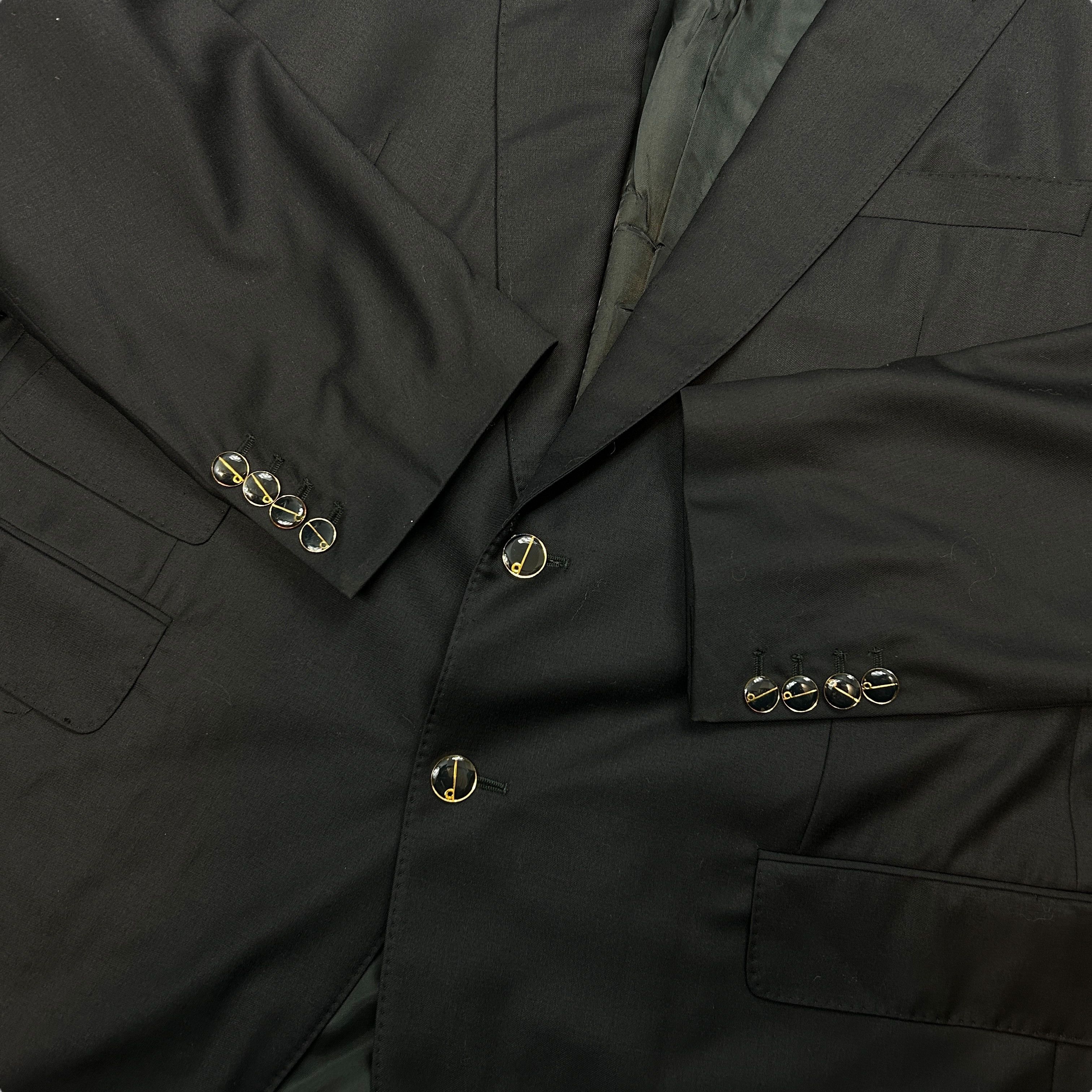 Alfred Dunhill Dunhill Tasmanian Super 100s Wool Black Blazer Men Size 46 Size 46R - 4 Thumbnail