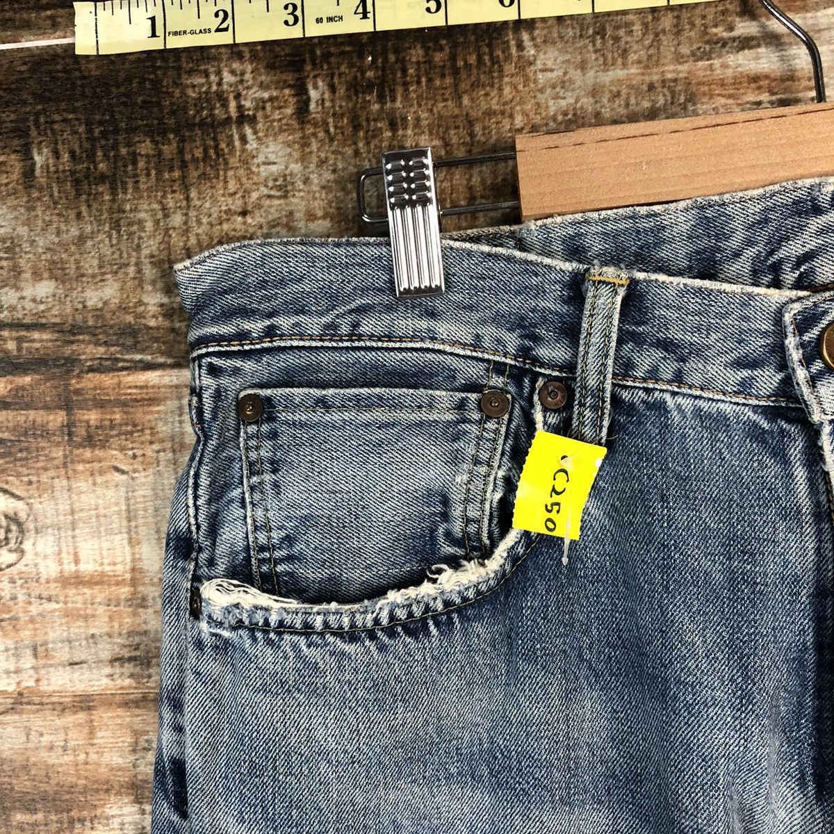 Edwin DLL Edwin Blue selvedge Distressed ripped Denim Pants #C250 Size US 34 / EU 50 - 7 Thumbnail