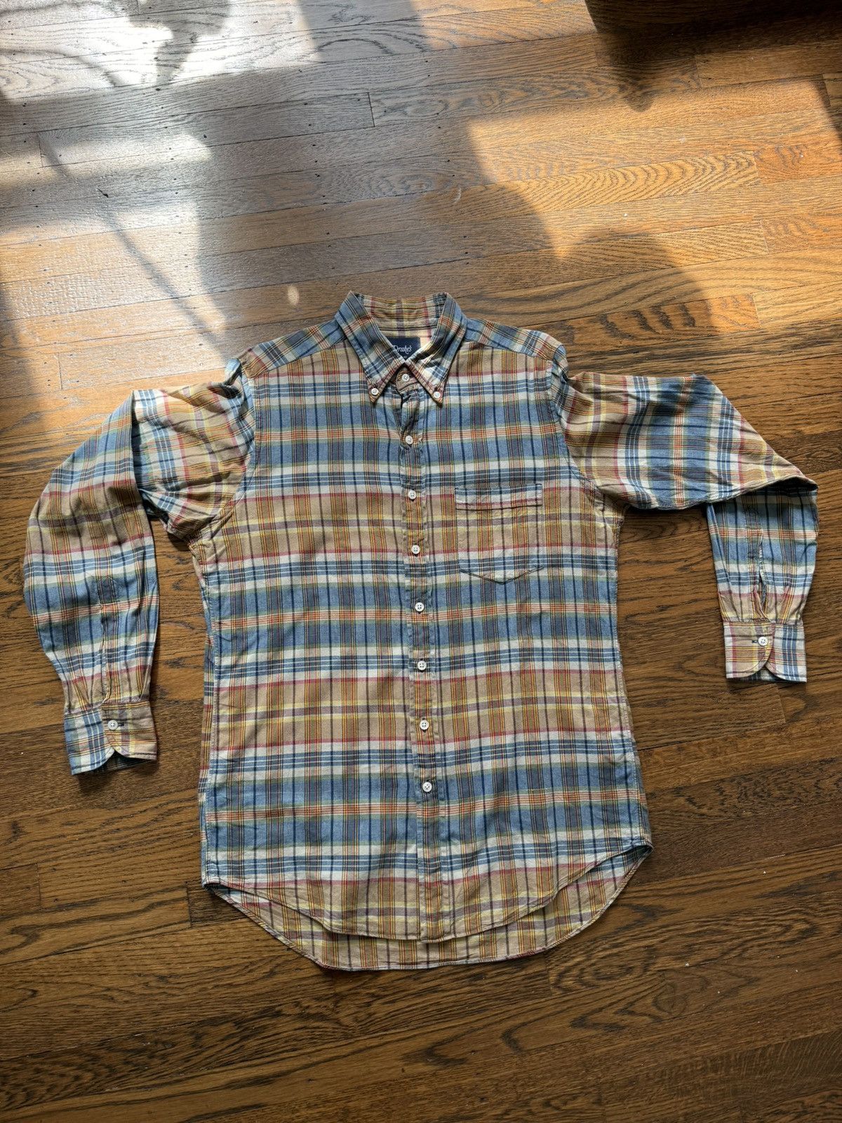 Drake's Drake's Indian Madras Button Down Shirt Size 16.5* Size US L / EU 52-54 / 3 - 3 Thumbnail