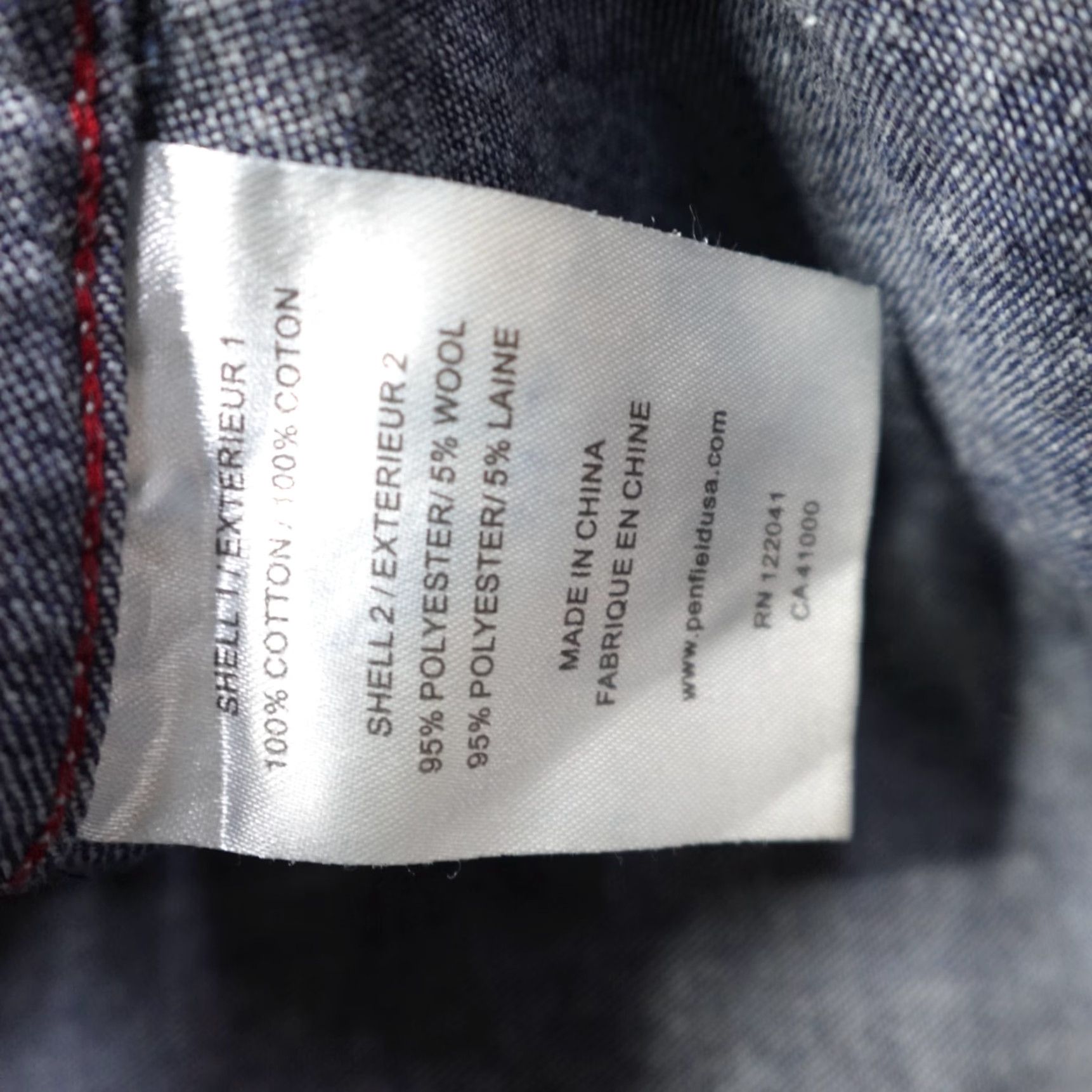 Penfield Penfield Shirt Denim Solid Button Down Buffalo Plaid Trim Blue Medium Regular Men Size US M / EU 48-50 / 2 - 5 Thumbnail