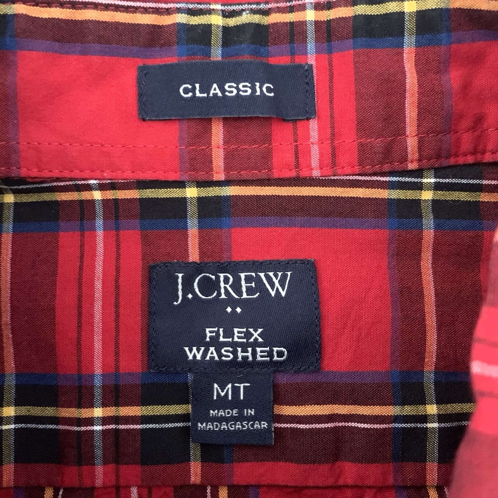 J.Crew J. CREW Flex Casual Shirt Men MT Medium Tall Red Tartan Long Sleeve Button-Up Woven Slim Fit Christmas Holiday Plaid Shirt Size US M / EU 48-50 / 2 - 2 Thumbnail