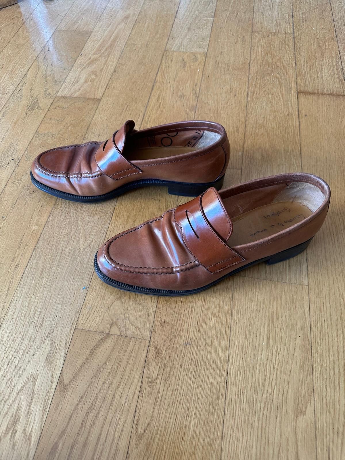 Enzo Bonafe Natural Shell Cordovan Loafers Size US 10 / EU 43 - 4 Thumbnail