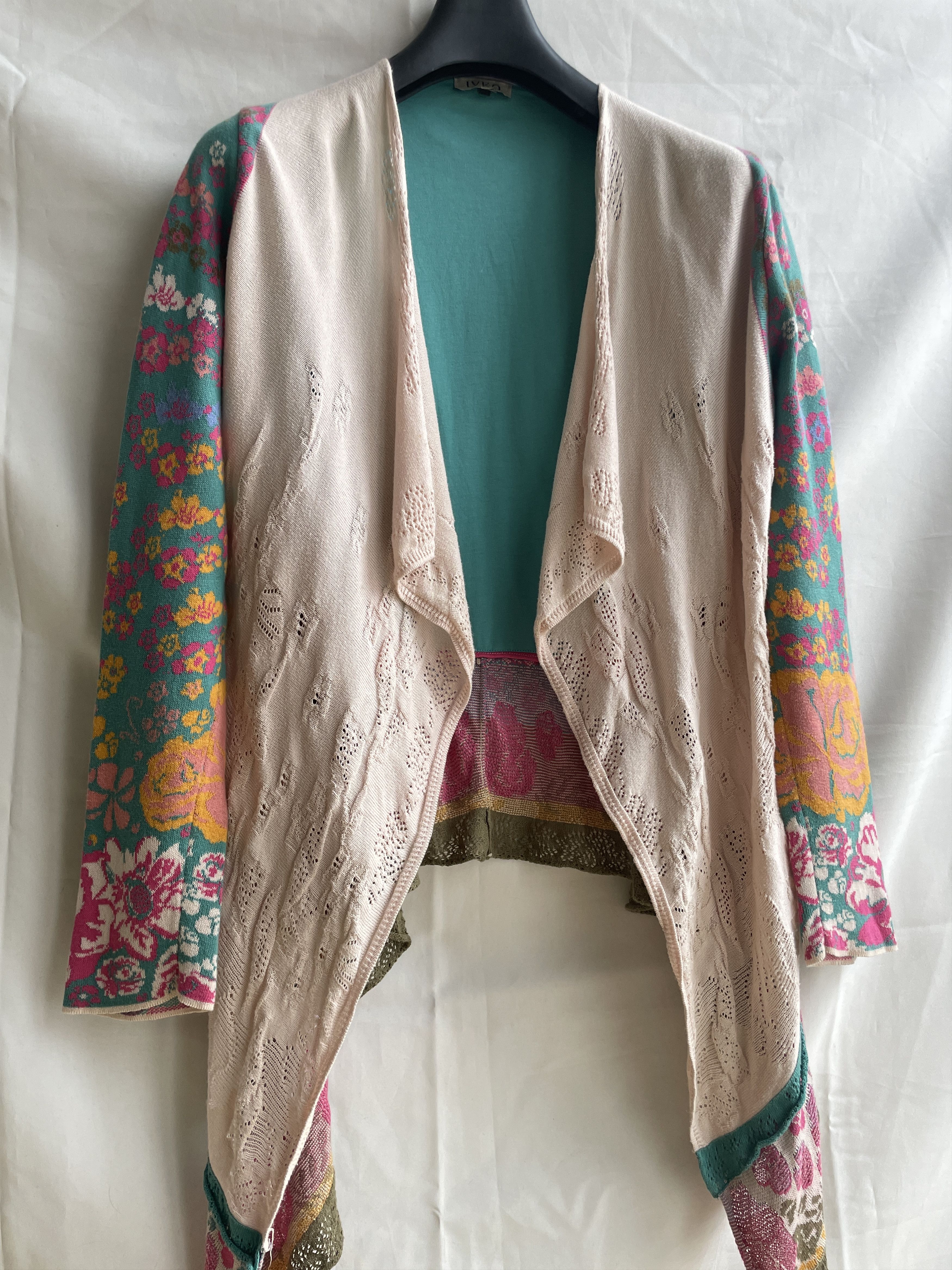 Other IVKO Floral Cotton Open Front Wrapover Cardigan Size EUR 36 Size XS / US 0-2 / IT 36-38 - 3 Thumbnail