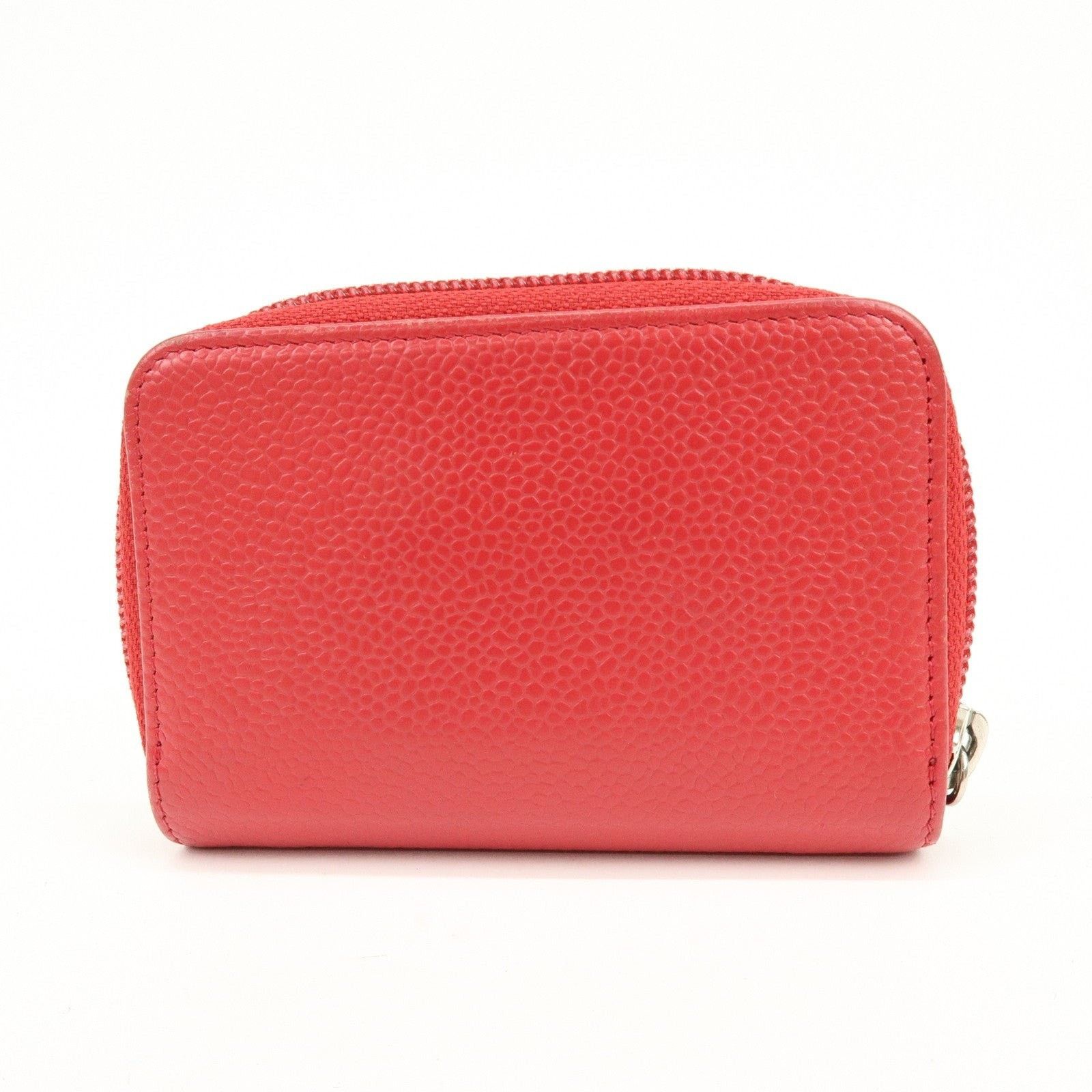 Chanel Chanel CC Logo Caviar Leather Coin Purse Red Size ONE SIZE - 2 Thumbnail