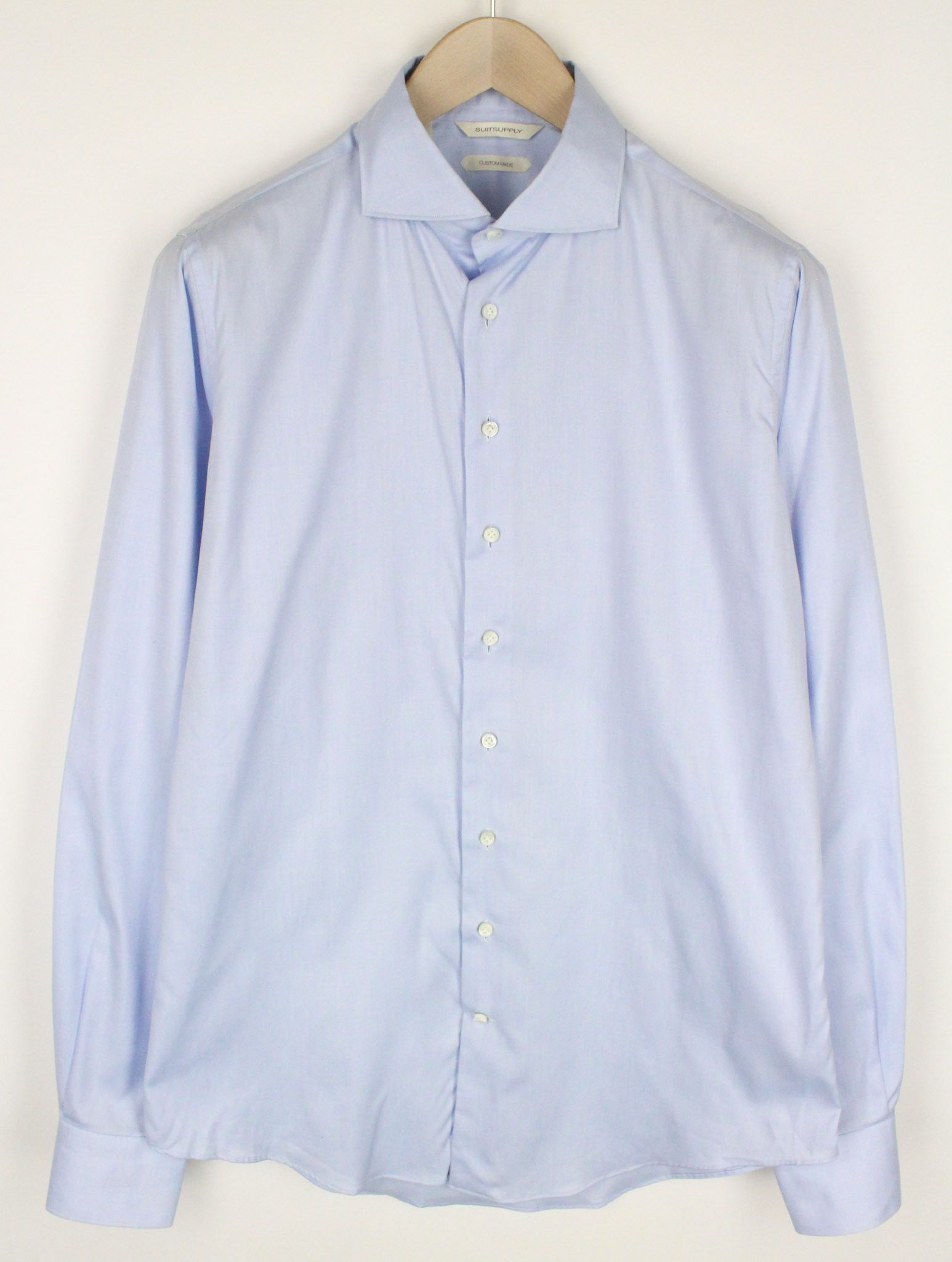 Suitsupply 41L/16L Extra Slim Fit Blue Cotton Cutaway 72516 Size 40R - 1 Thumbnail