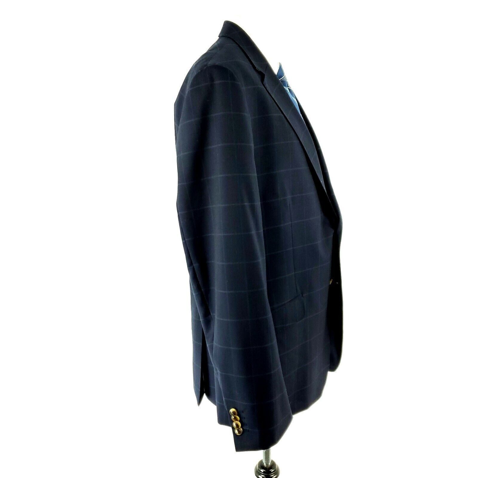 Other James Tattersall Wool Polyester 2 Button Suit Jacket 42R Blu Size 42R - 7 Thumbnail