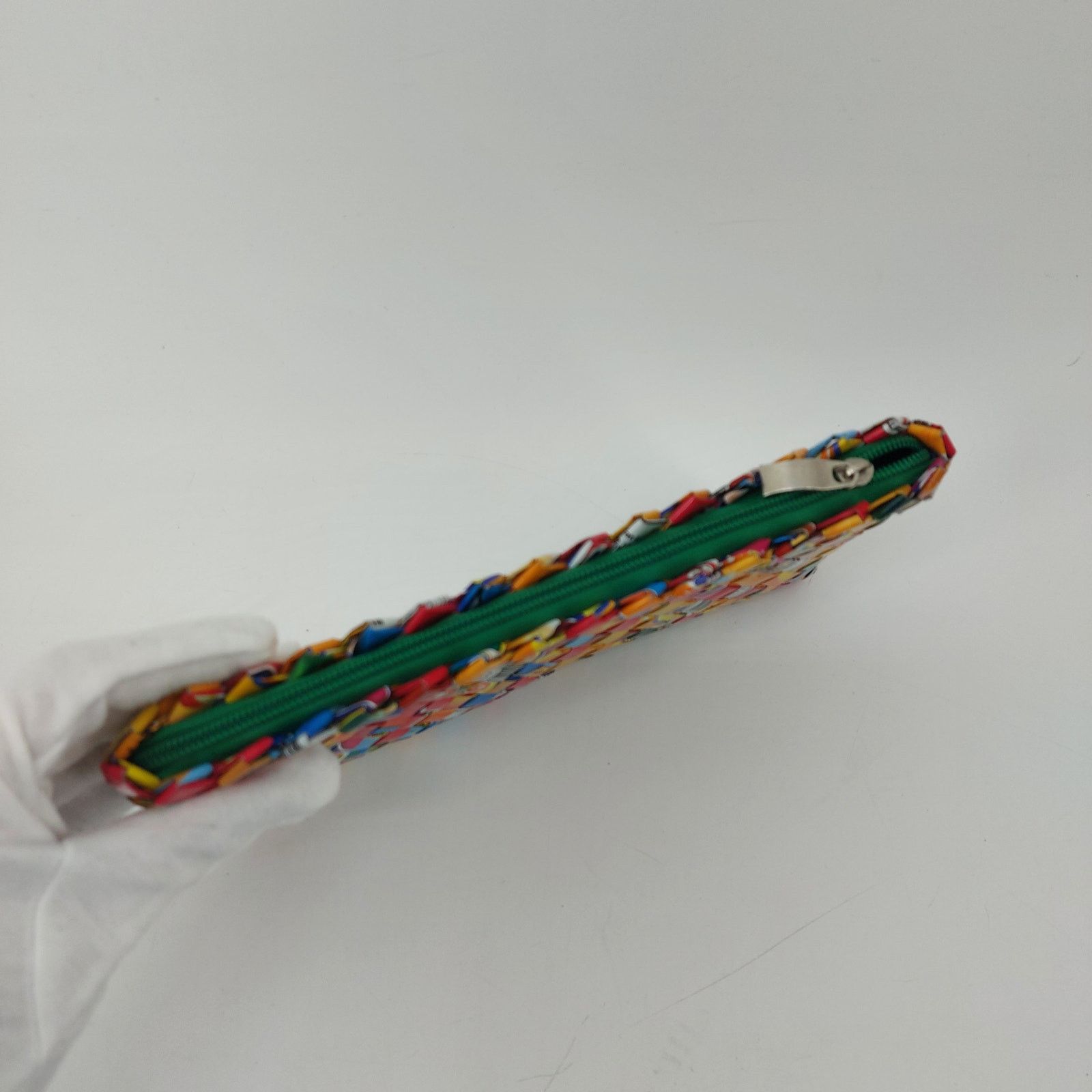 Handmade Handmade Recycled Woven Zip Purse Clutch Gum Candy Wrapper Size ONE SIZE - 6 Thumbnail