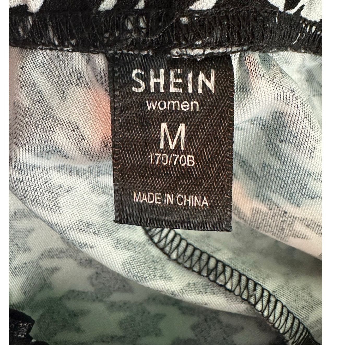 Shein SHEIN black white houndstooth flare pull on pants size M Size 28" / US 6 / IT 42 - 3 Thumbnail