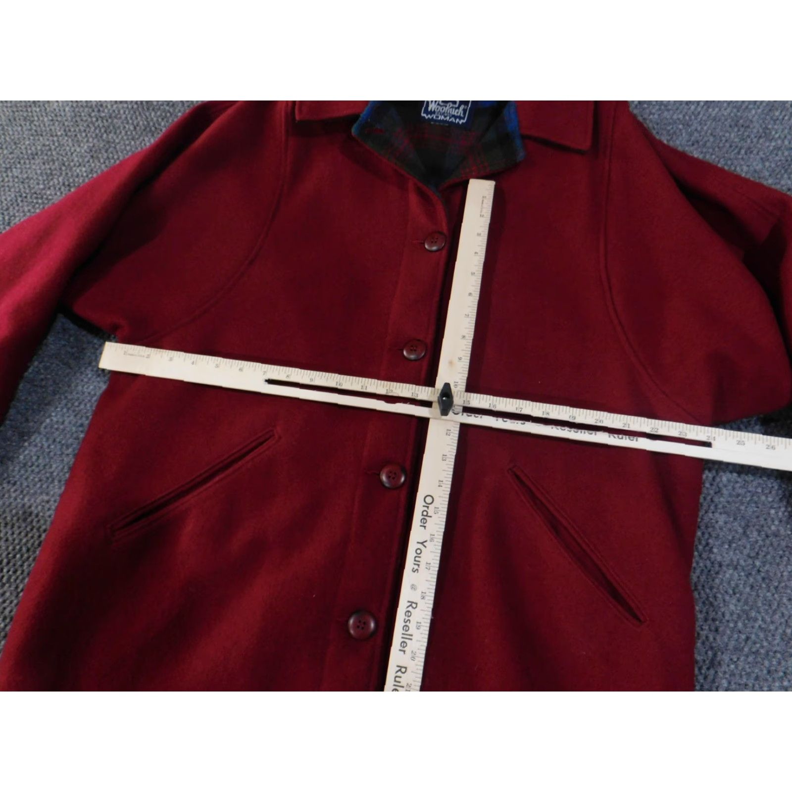 Vintage VINTAGE Woolrich Coat Jacket Womens Large Red Plaid Lined Button Front Raglan Collar Size L / US 10 / IT 46 - 6 Thumbnail
