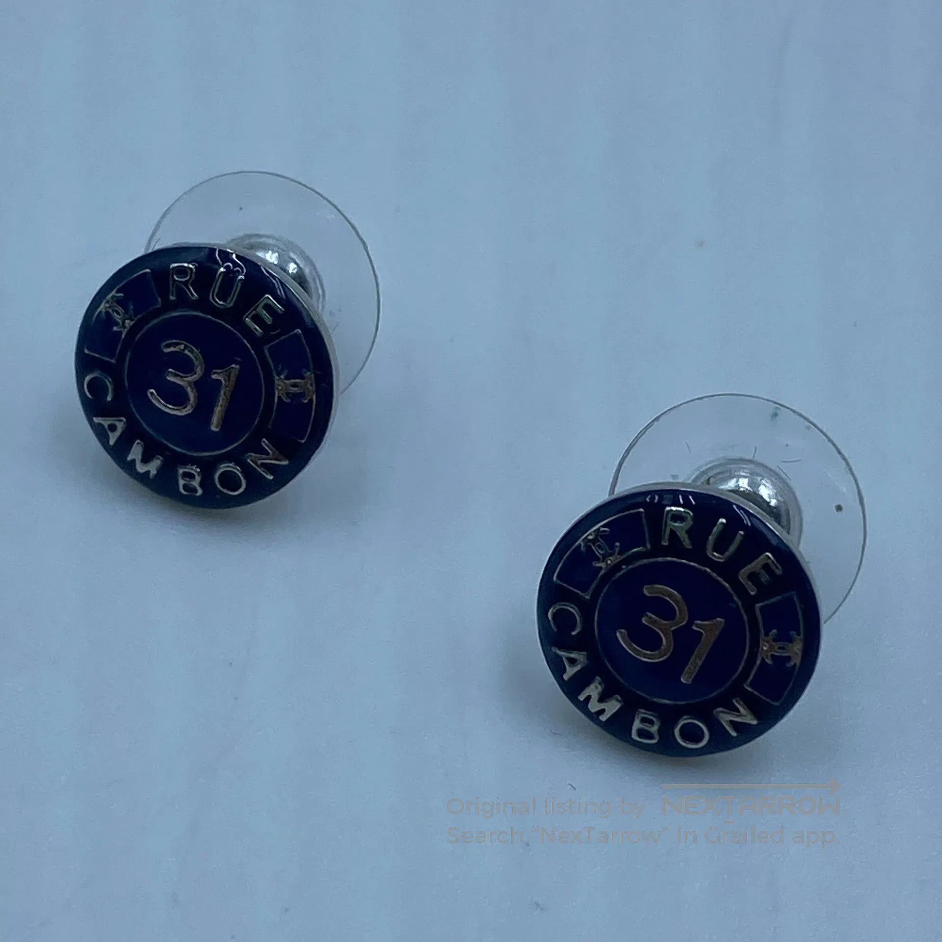 Chanel Chanel Dark Blue Enamel Earrings. Size ONE SIZE - 2 Thumbnail