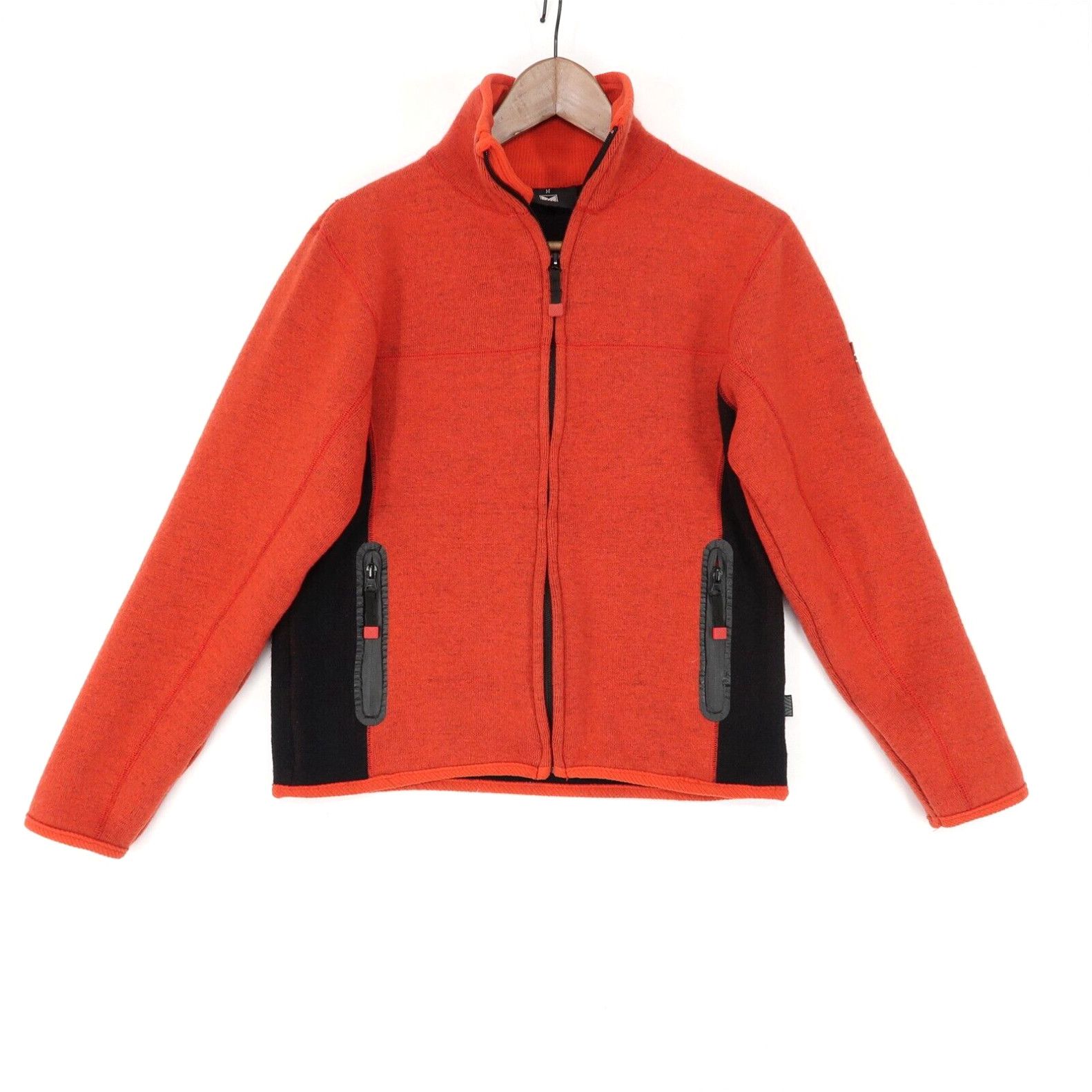 image of Dale Of Norway Wool Blend Jacket Womens Medium Red Black Full Zip in White
