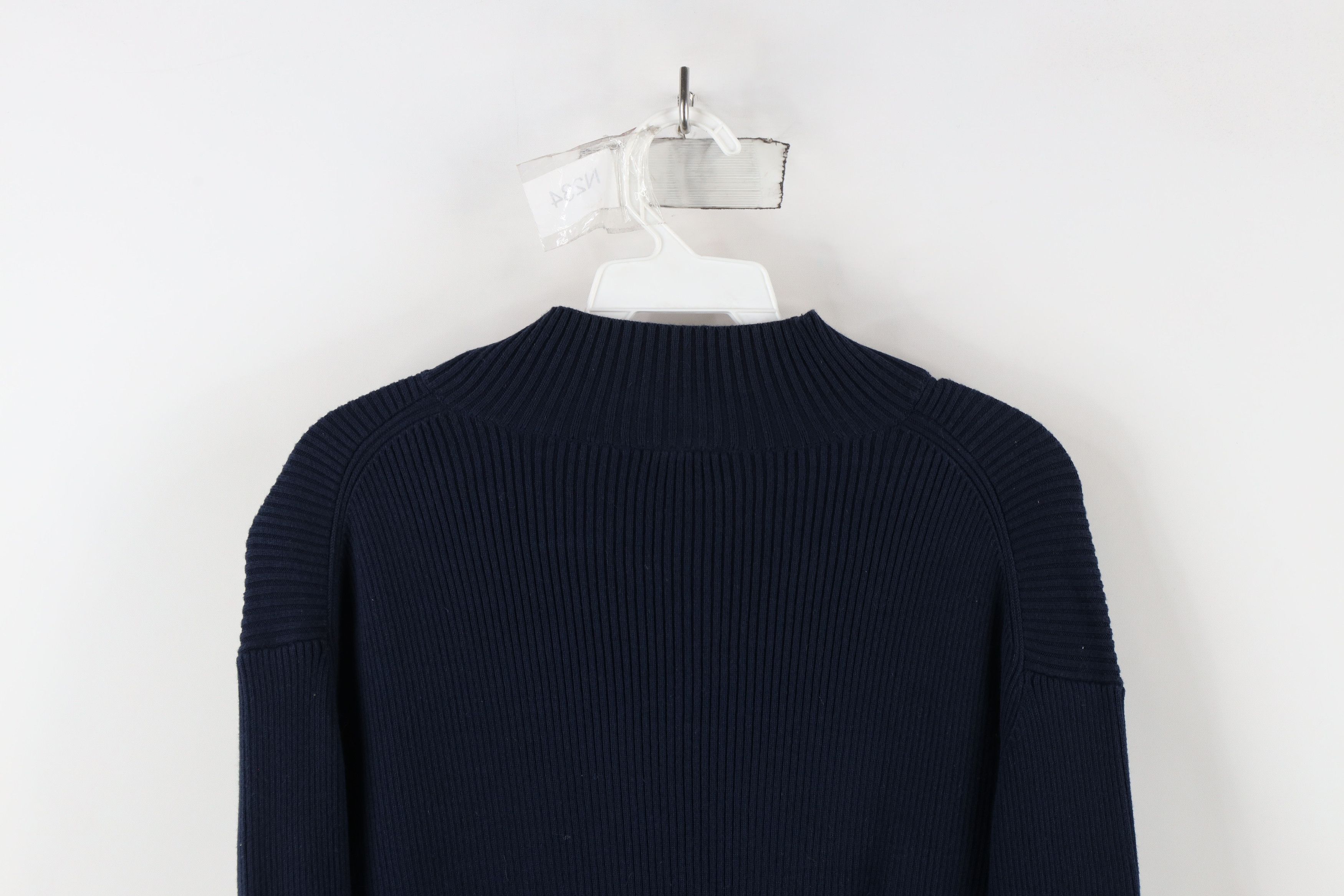 Ralph Lauren × Vintage Vintage 90s Ralph Lauren Ribbed Knit Mock Neck Sweater Blue Size L / US 10 / IT 46 - 11 Thumbnail