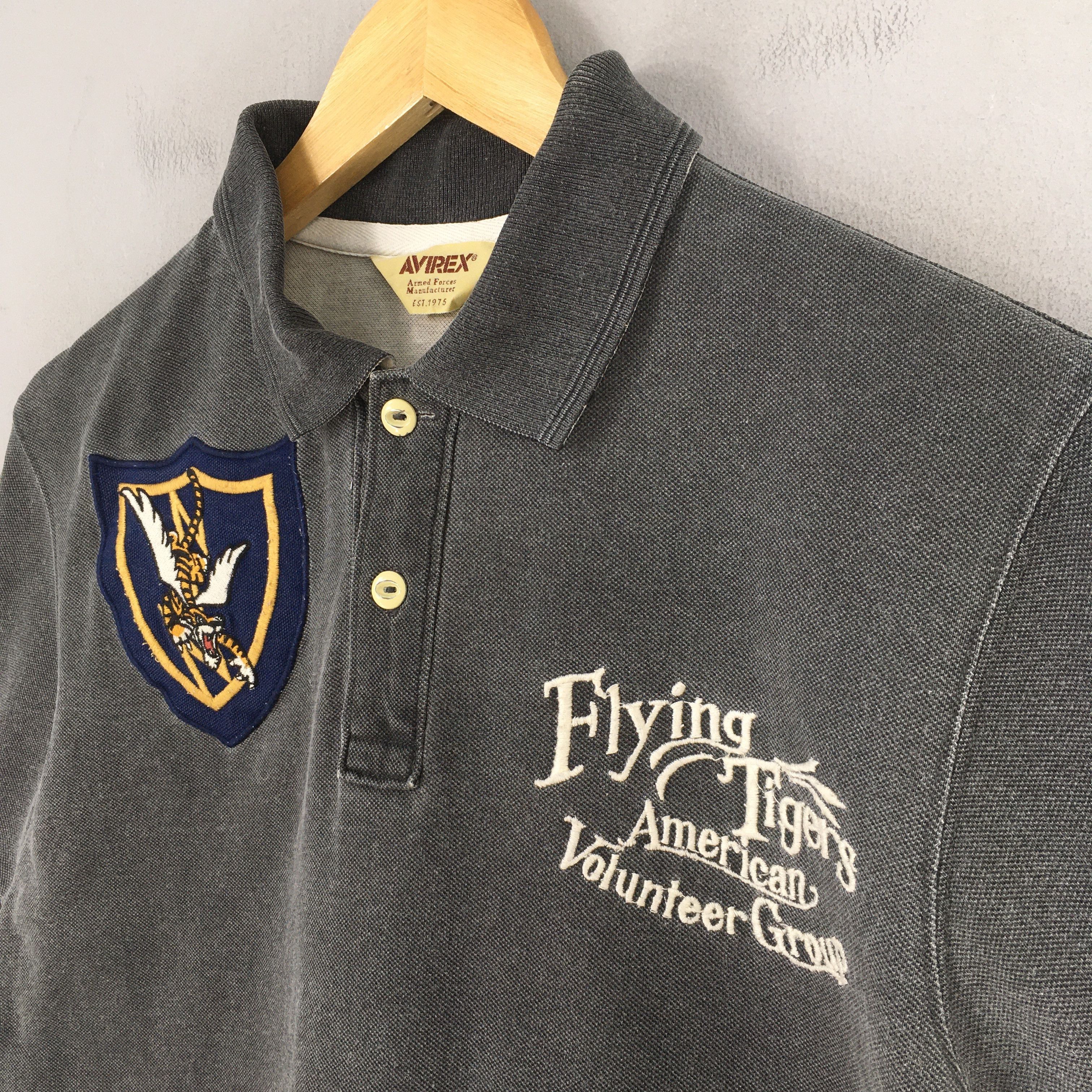 Avirex × Vintage Vintage Avirex Flying Tigers Air Force Polo Shirt Large Size US L / EU 52-54 / 3 - 3 Thumbnail