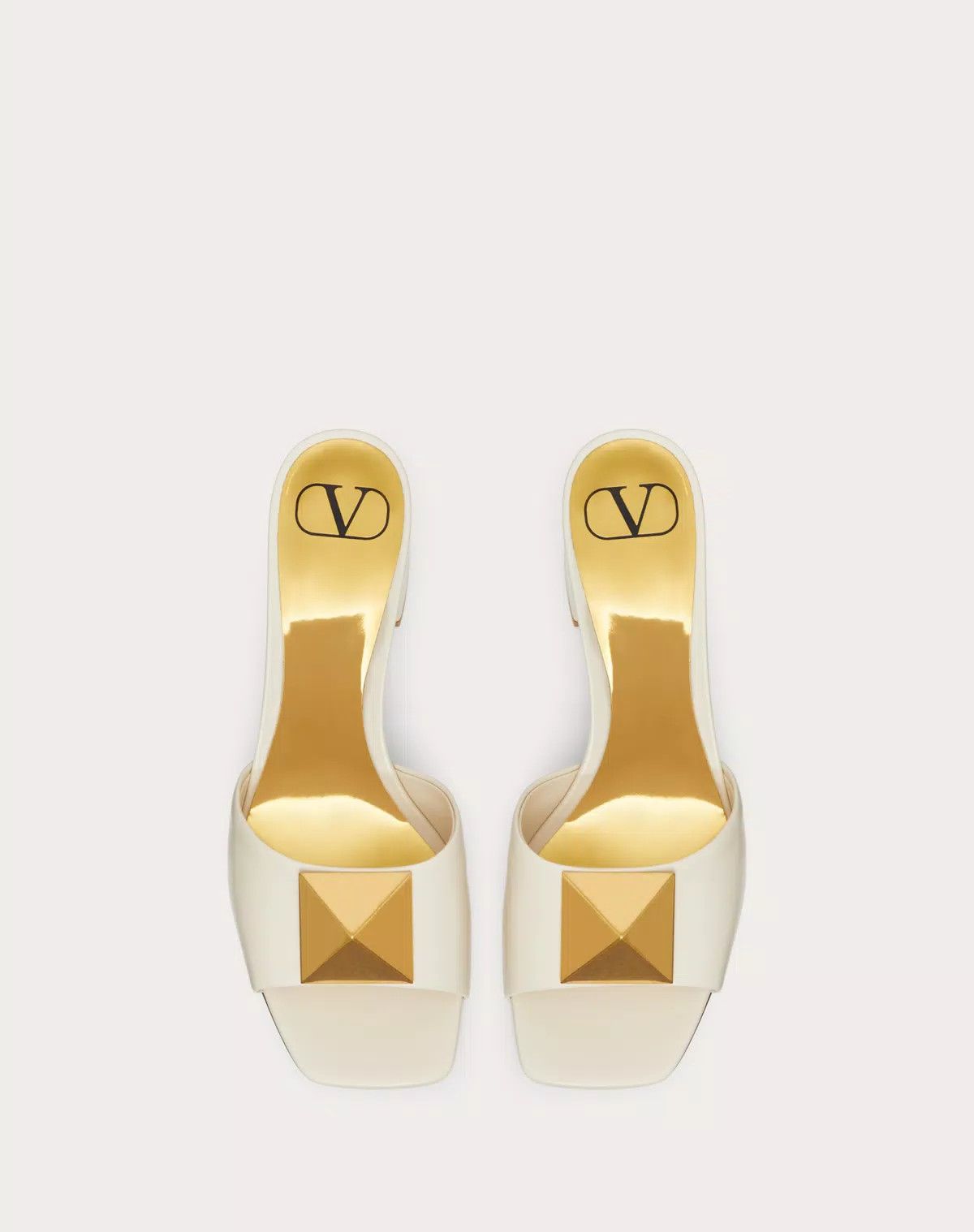 Valentino o1s1wg110625 One Stud Calfskin Slide 60mm in White Size US 5 / IT 35 - 4 Thumbnail
