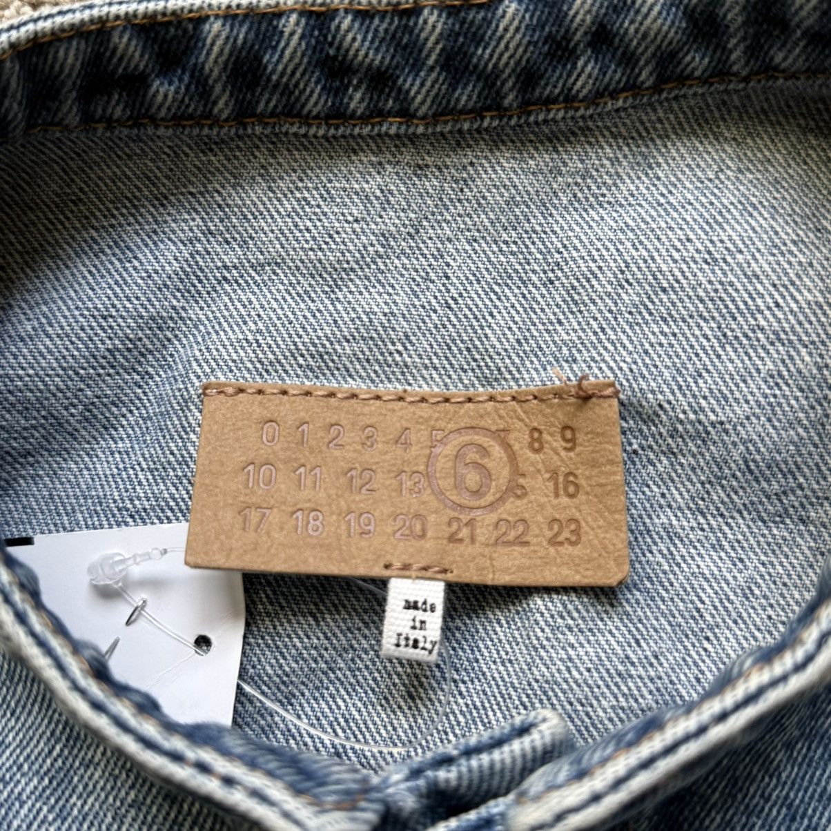 MM6 Collarless Cropped Painter Denim Jacket (Blue) Size S / US 4 / IT 40 - 6 Thumbnail