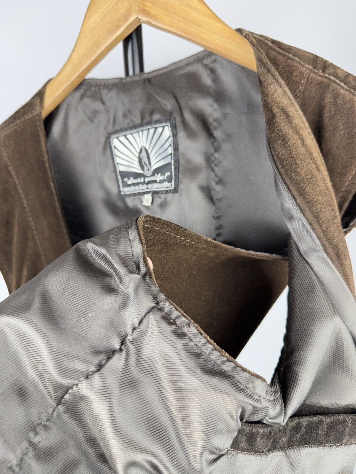 Leather Vintage 90s Cowboy Western USA Retro Suede Leather Vest Size US M / EU 48-50 / 2 - 14 Thumbnail