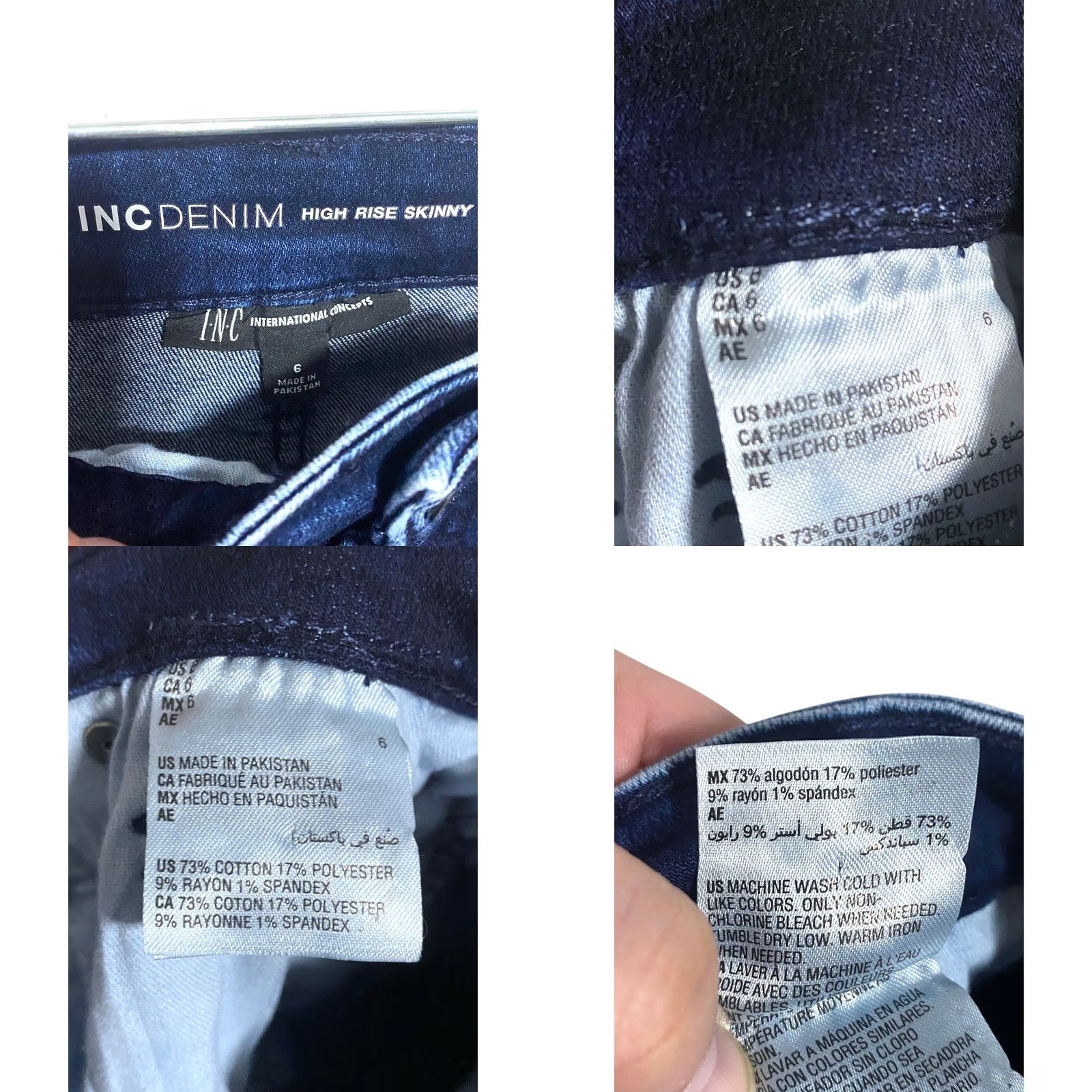 Vintage VINTAGE INC Denim High Rise Skinny Jeans Womens 6 Stretch Jeans Dark Indigo NWT Size 28" / US 6 / IT 42 - 8 Thumbnail