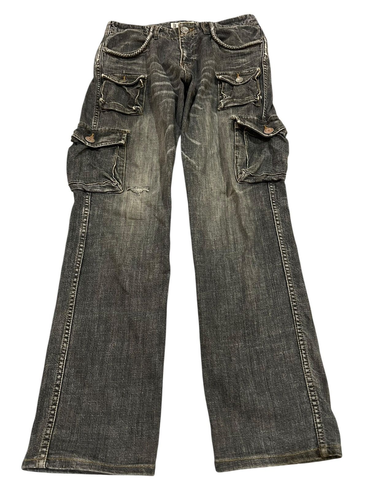 Japanese Brand Vintage Japanese Brand Global Work Bondage Distress Jean Size US 30 / EU 46 - 1 Thumbnail