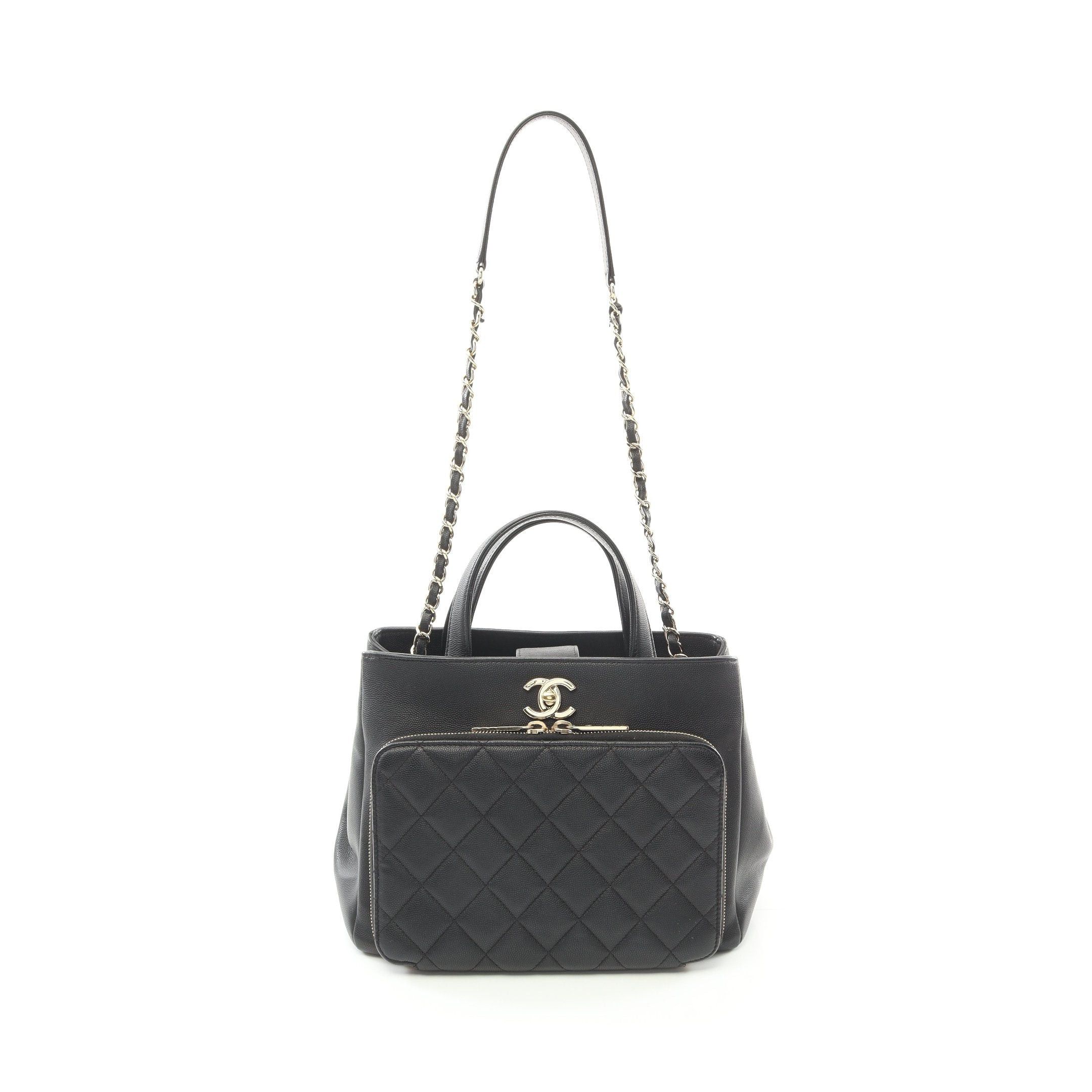 Chanel Chanel Business Affinity Matelasse Chain Shoulder Bag Caviar Skin Black Gold Hardware Size ONE SIZE - 1 Thumbnail