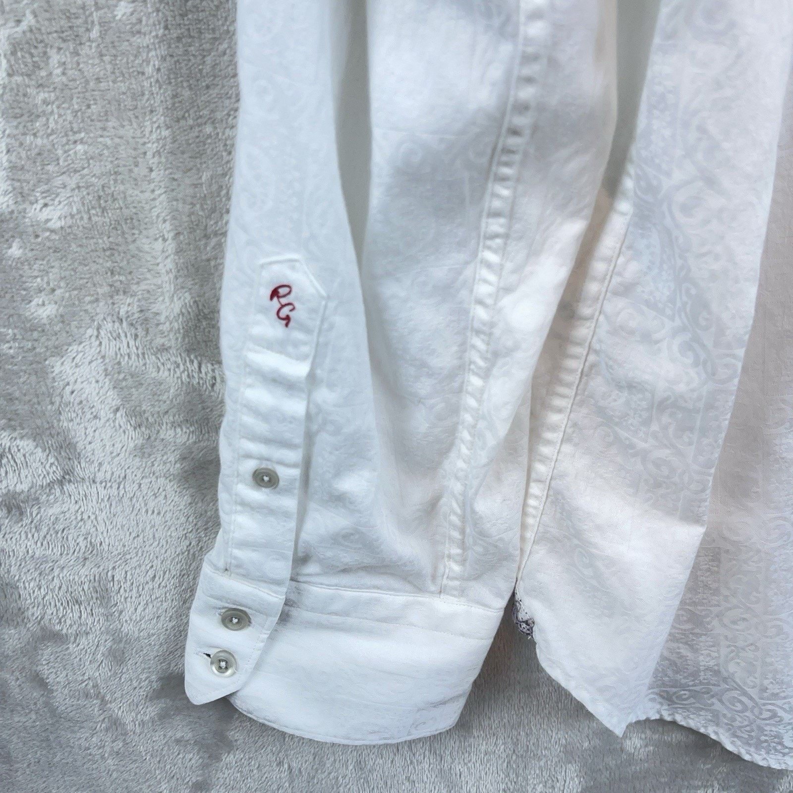Robert Graham Robert Graham The Mark 2XL White Paisley Jacquard Shirt Size US XXL / EU 58 / 5 - 6 Thumbnail
