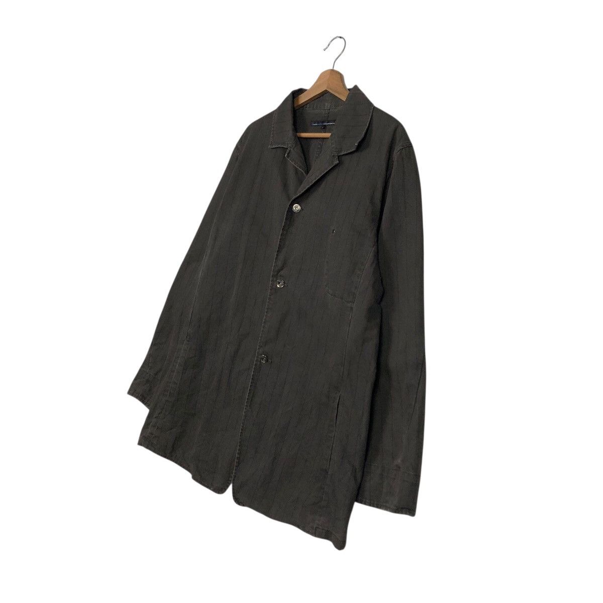 Japanese Brand Scyes Pinstripe Lightweight Mac Jacket Issey Miyake Hickory Size US L / EU 52-54 / 3 - 3 Thumbnail